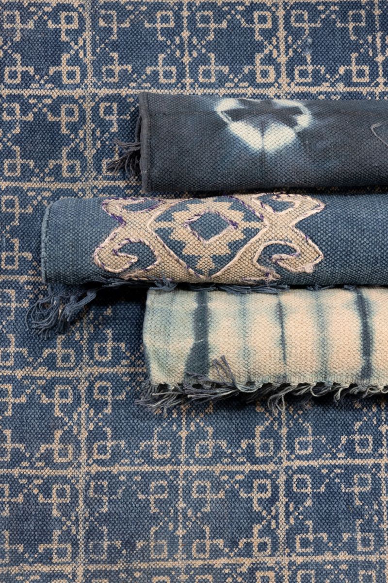 Naksha Rug | Blue Tie-dye
