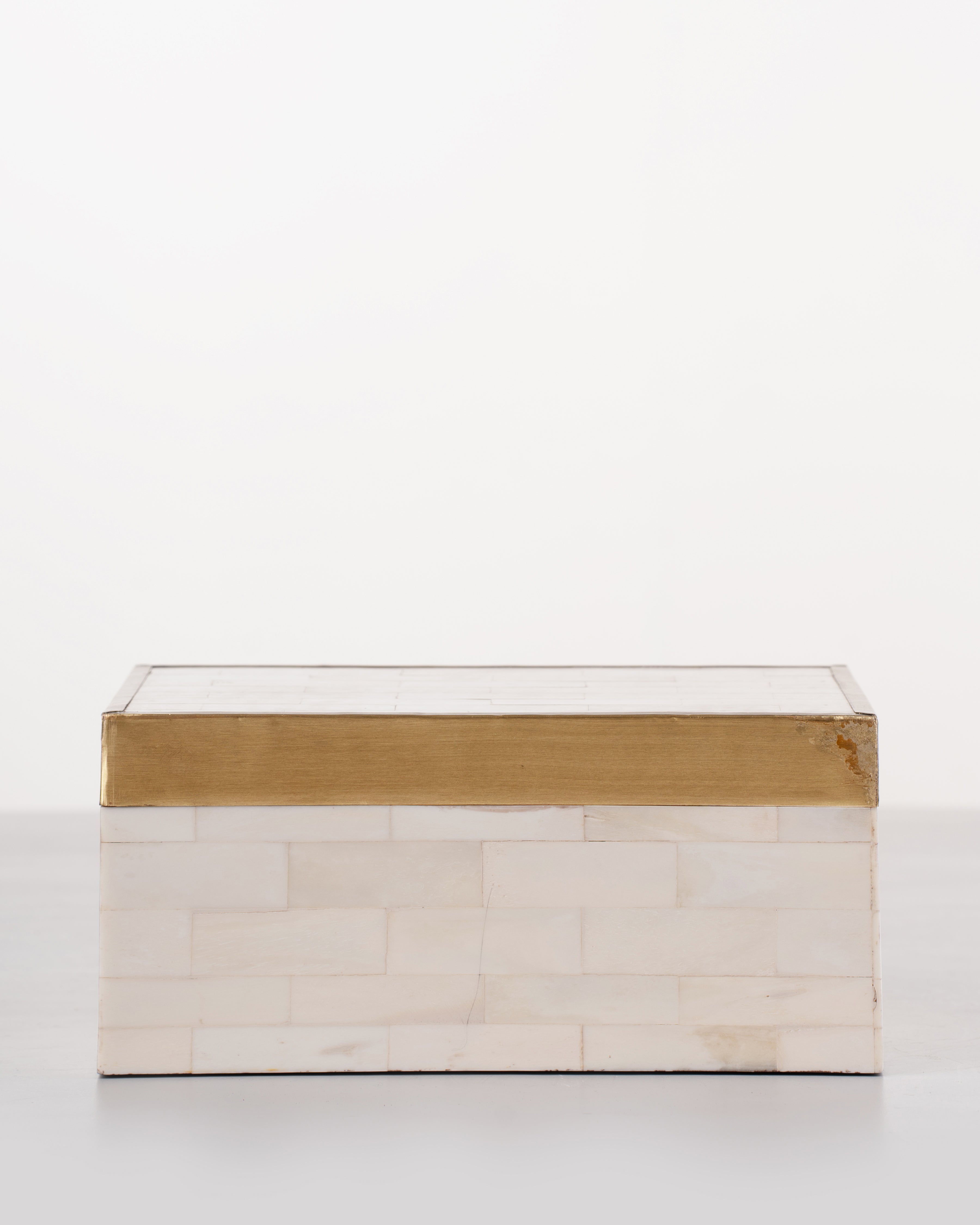 Brass Trim Bone Box | Large
