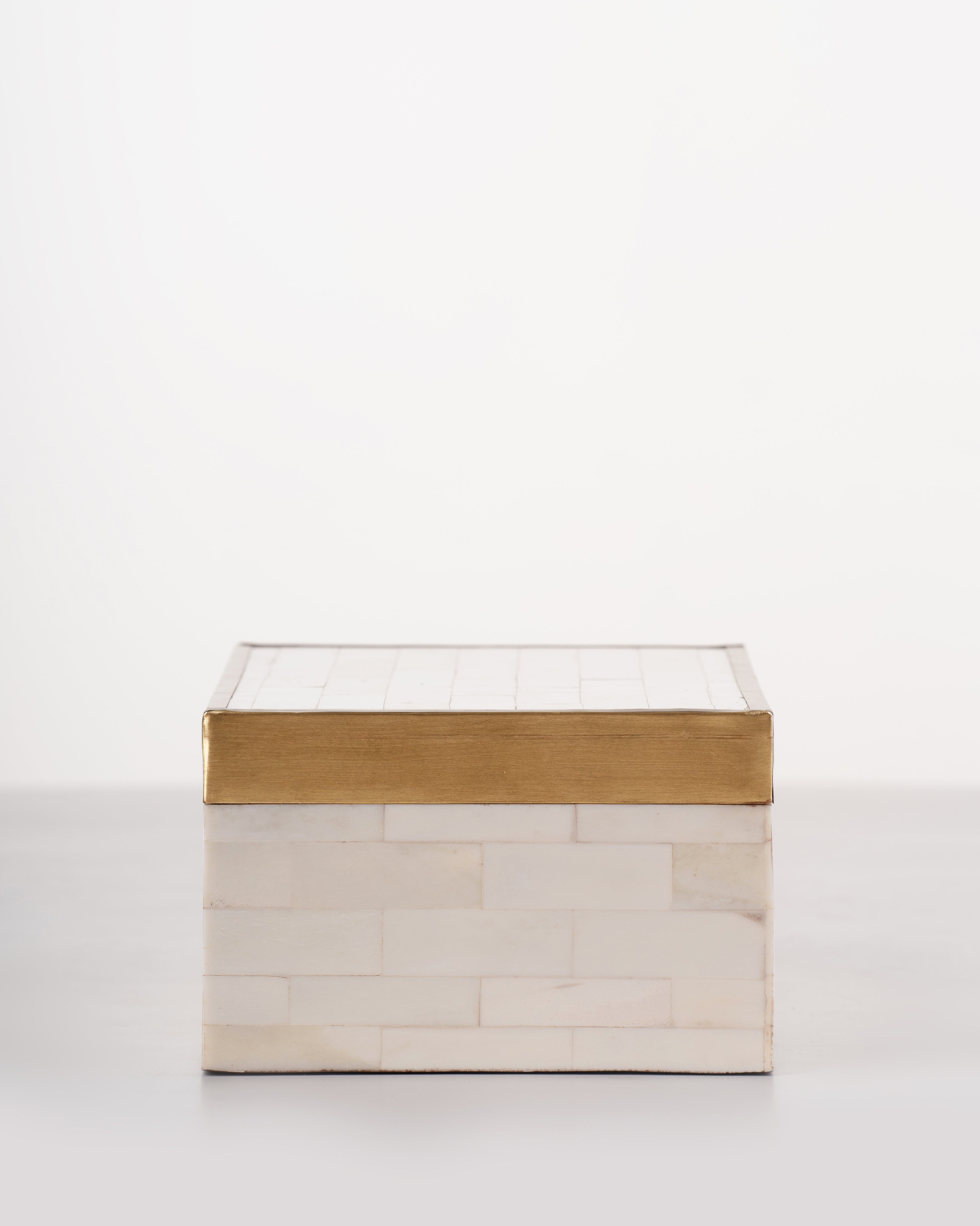 Brass Trim Bone Box | Large