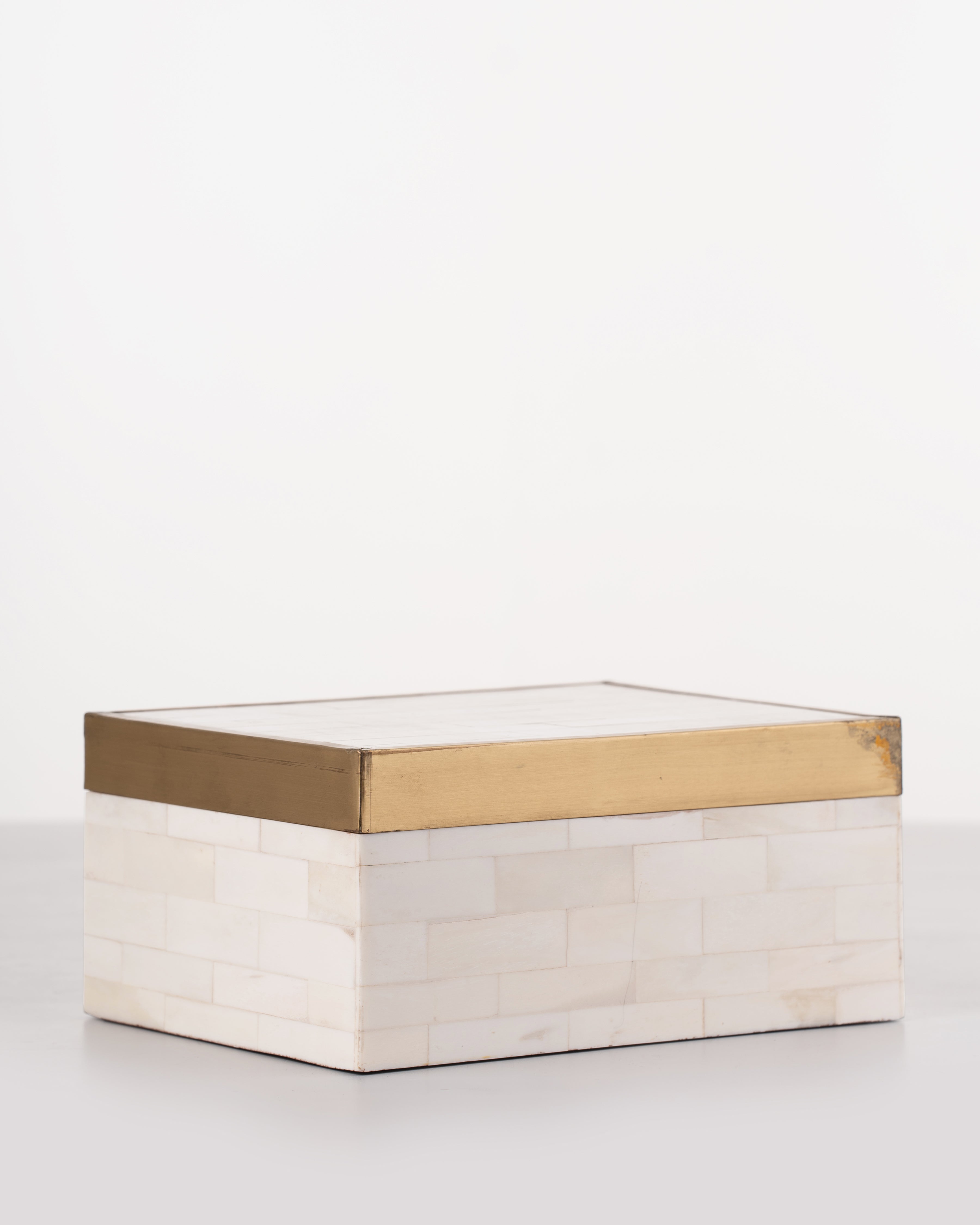 Brass Trim Bone Box | Large