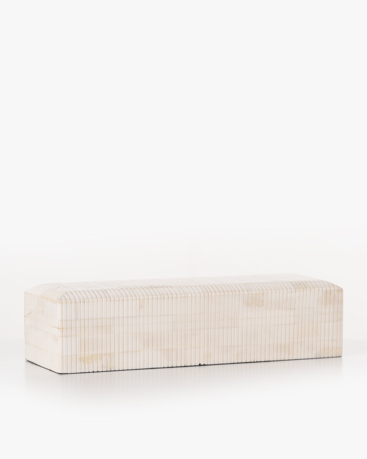 Collector's Cove Reeded Wood Box | White