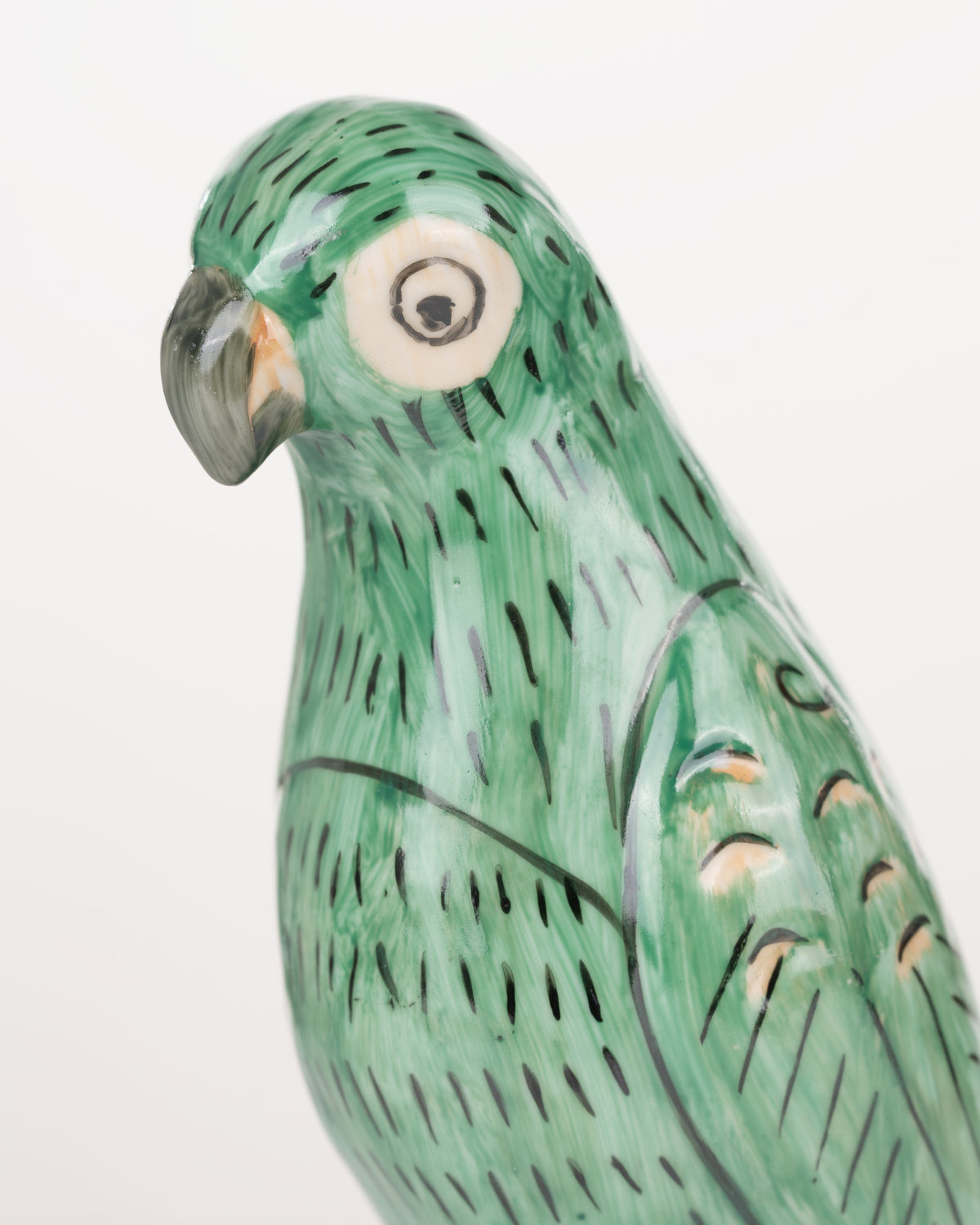 Jade Green Ceramic Parrot