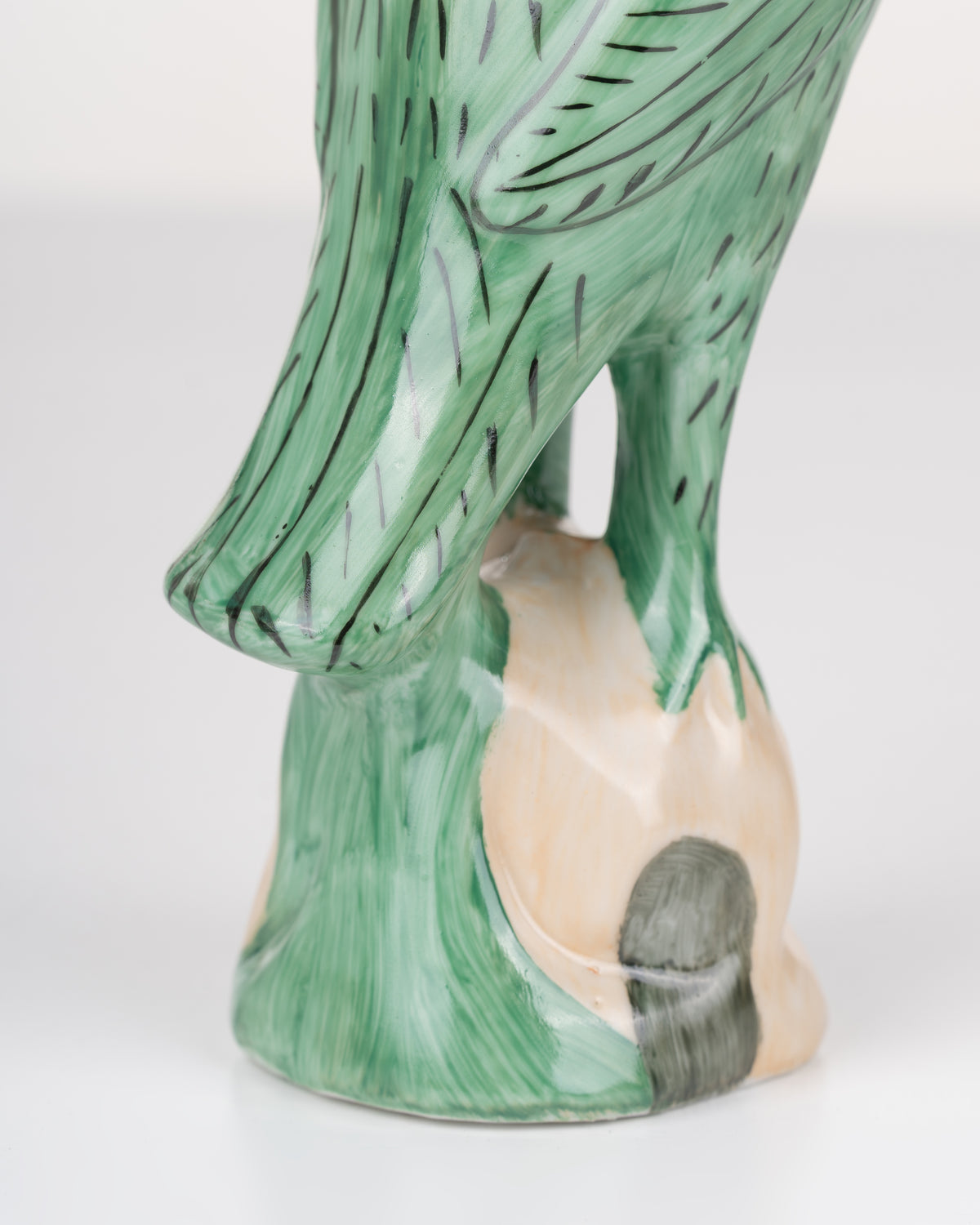 Jade Green Ceramic Parrot