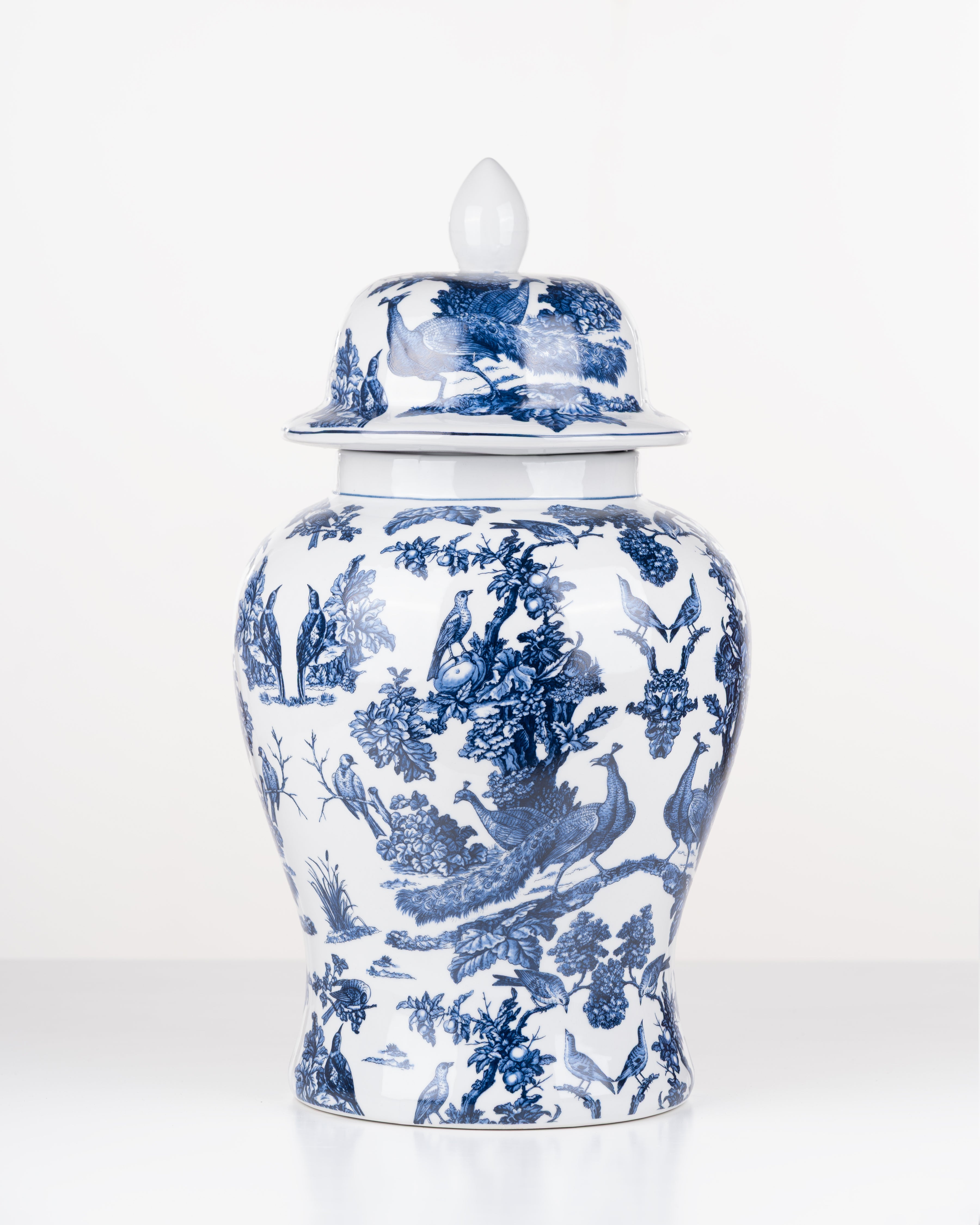 Peacock Blue Ceramic Ginger Jar