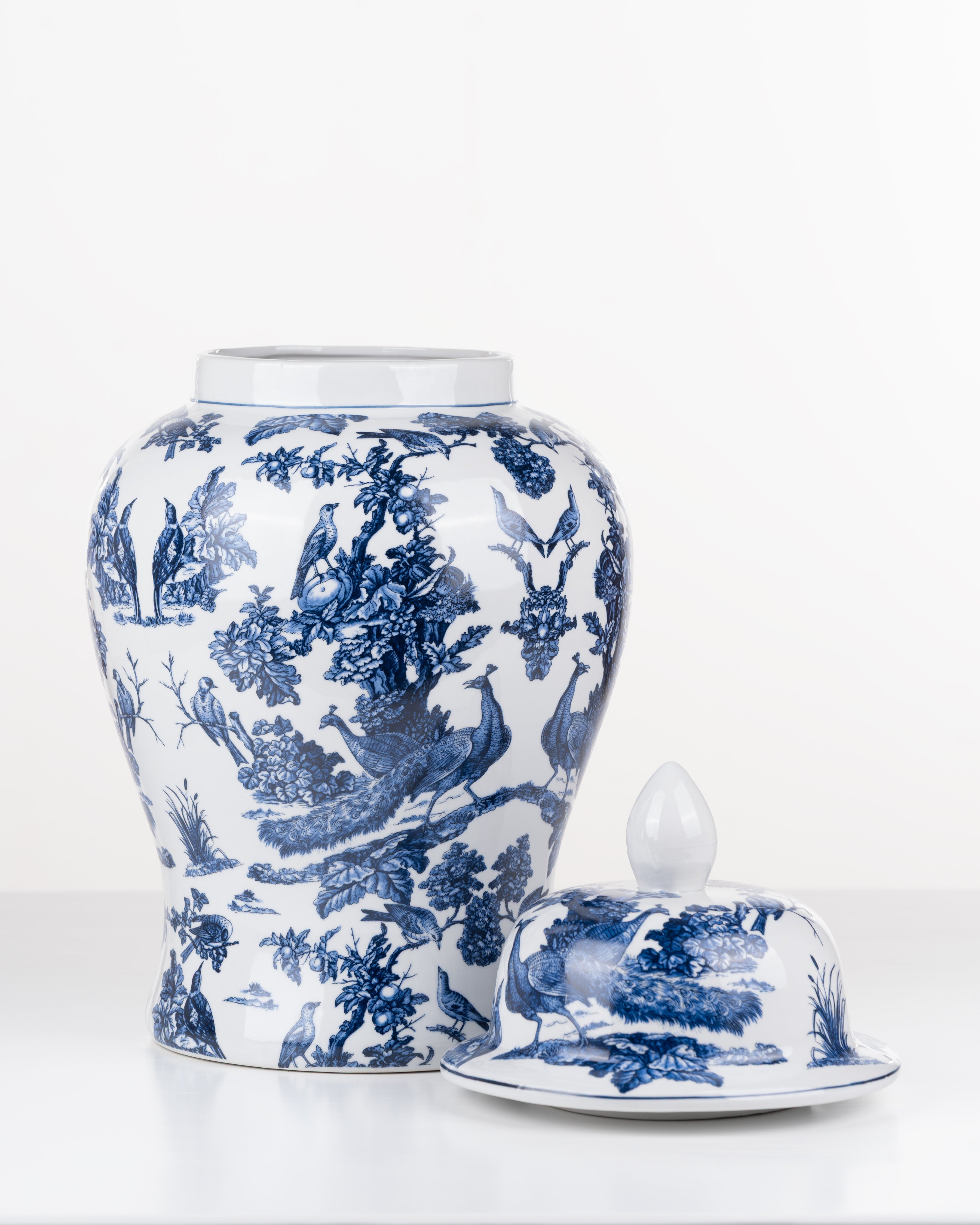 Peacock Blue Ceramic Ginger Jar