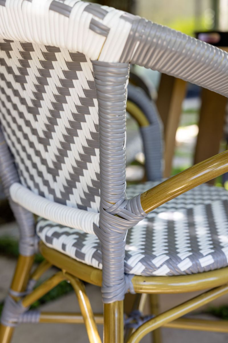 Brioche Chevron Armchair | Grey & White