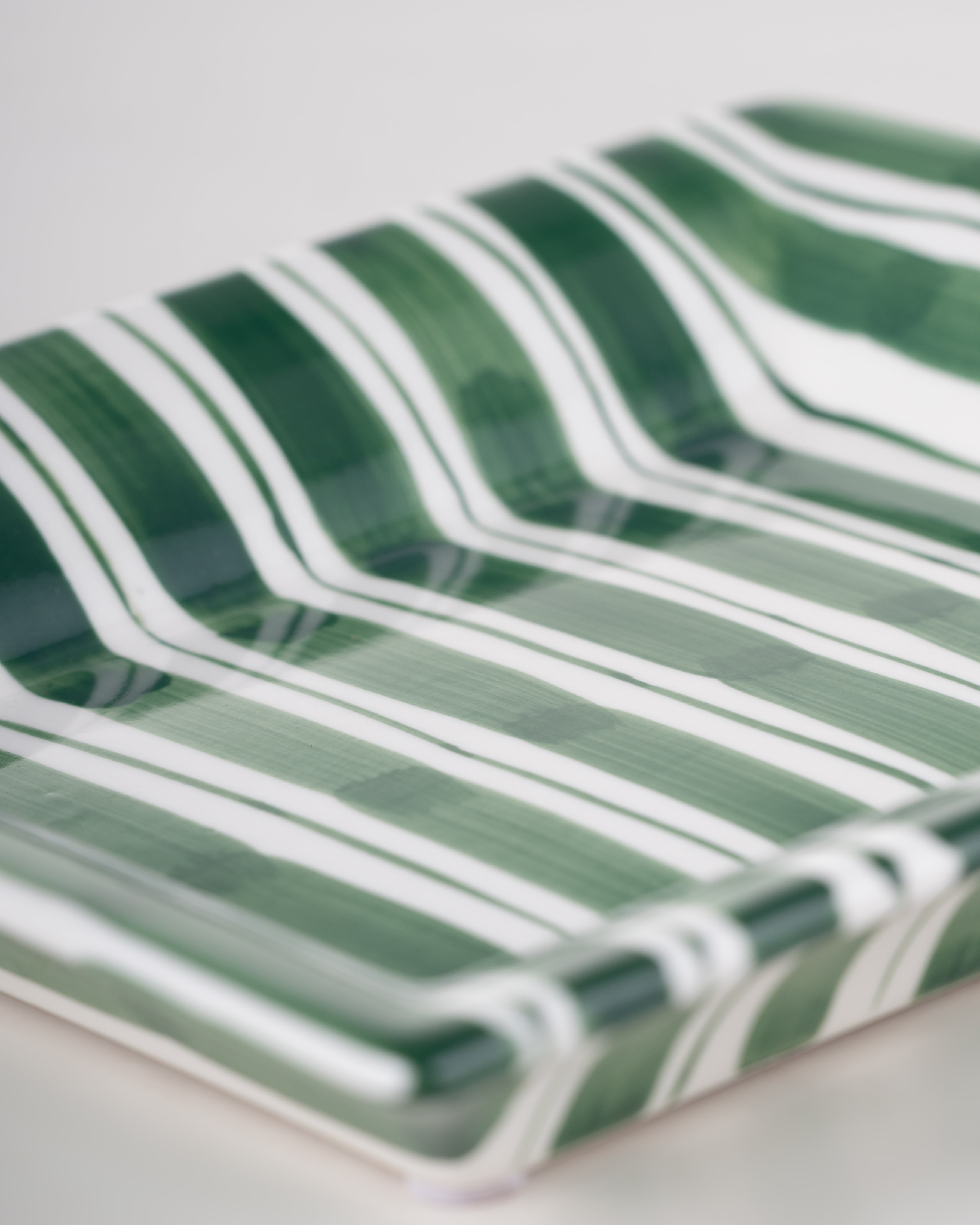 Green Stripe Ceramic Plate