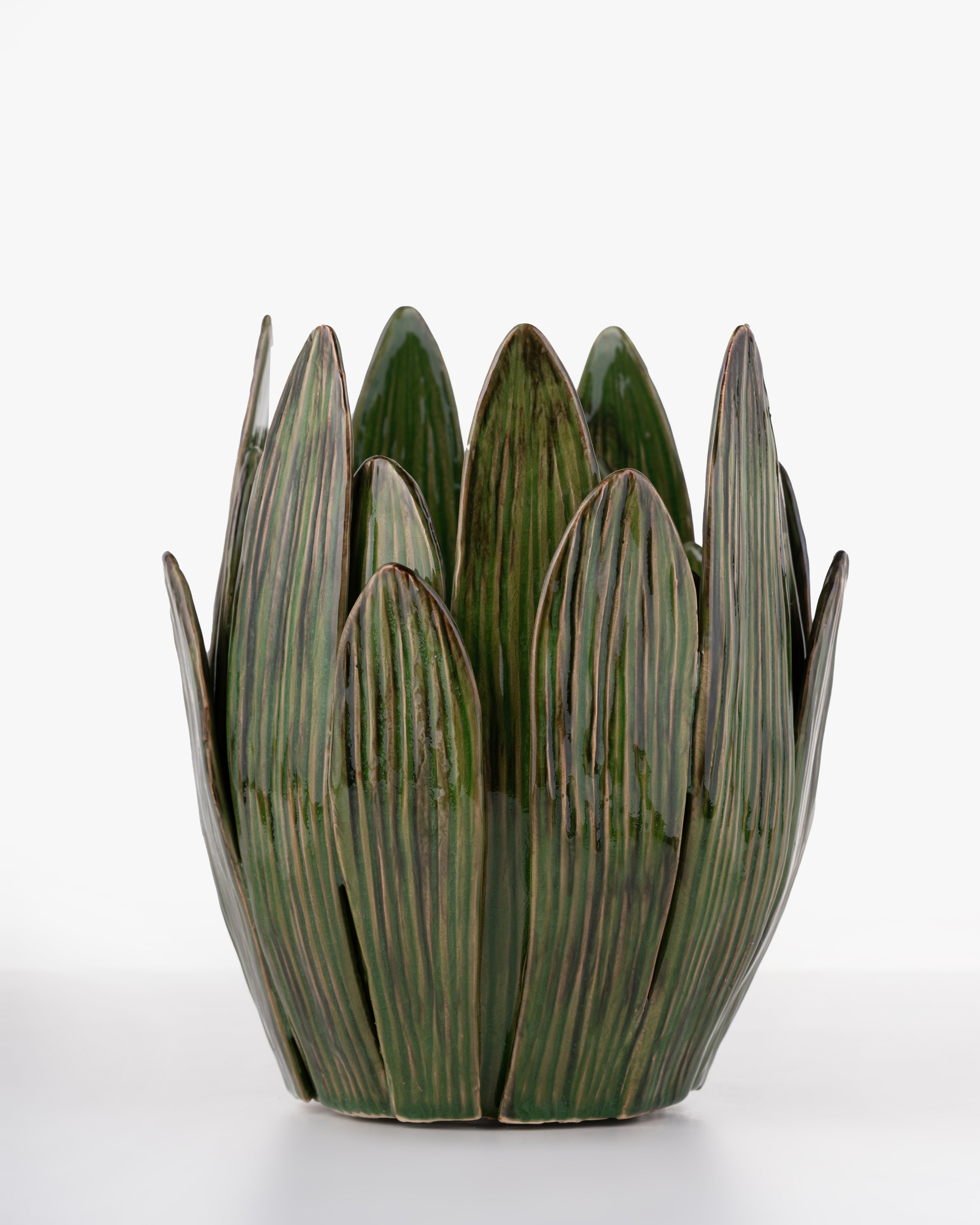 Forest Leaf Ceramic Vase