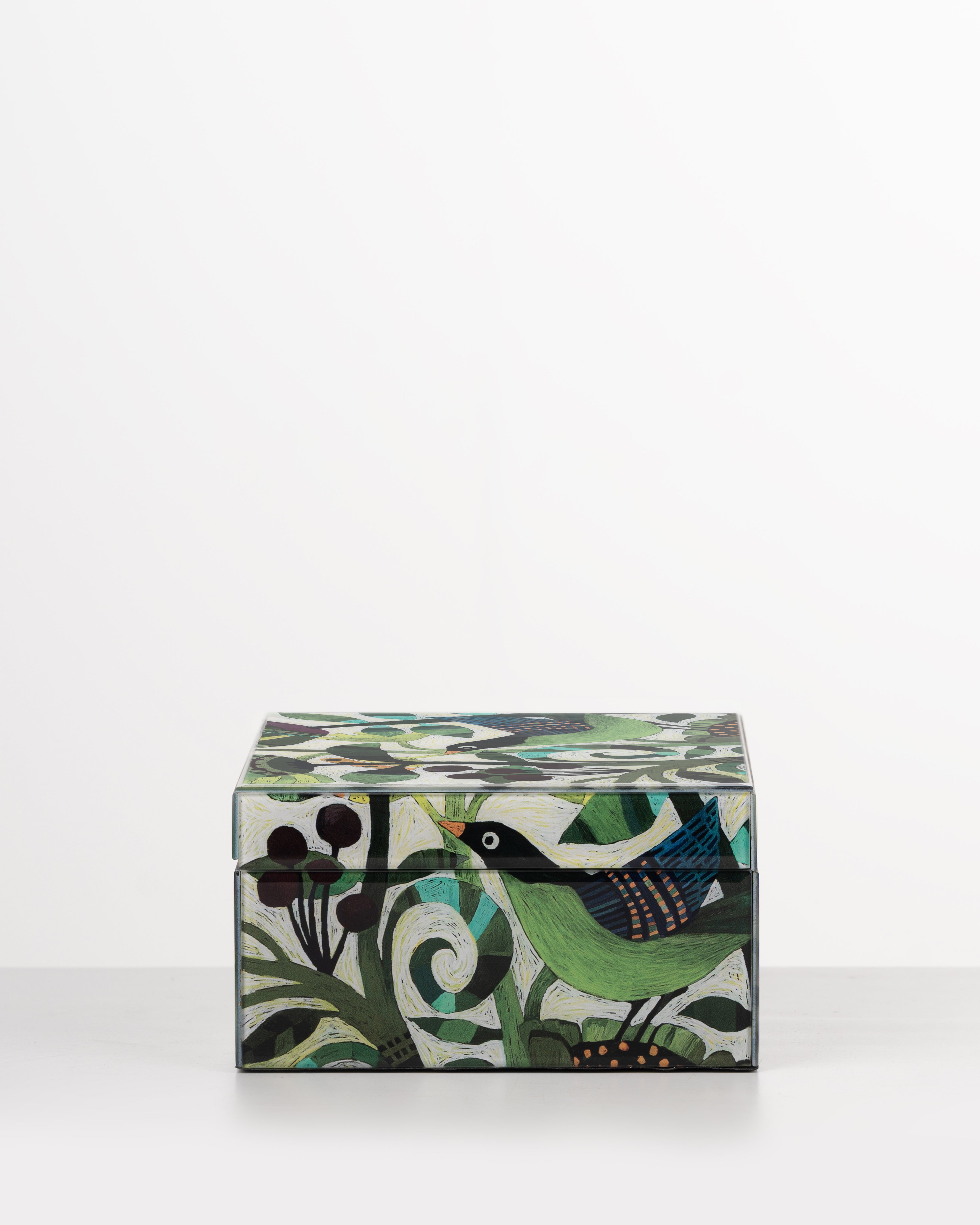 Birdsong Glass Storage Box | Medium