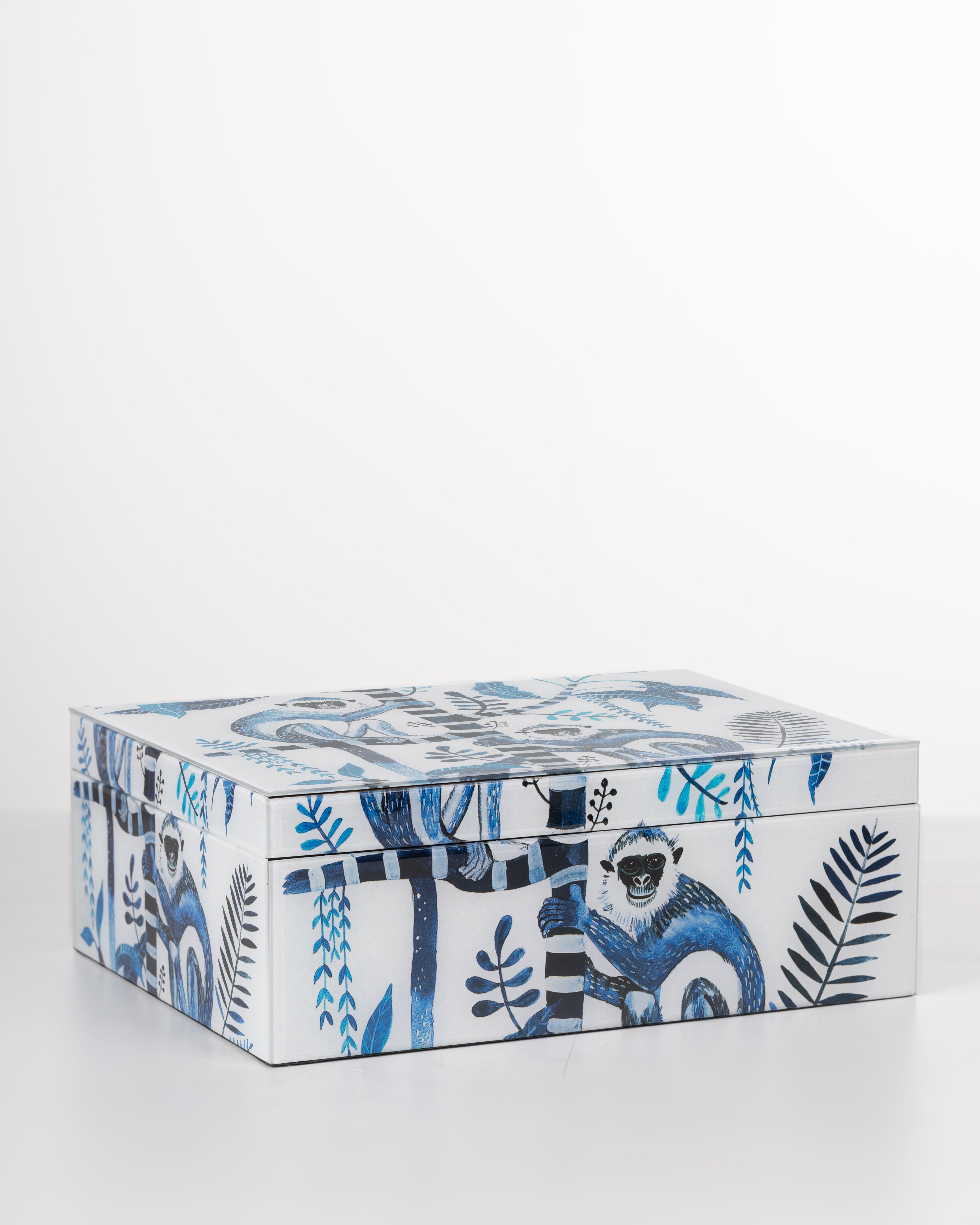 Palm Monkey Glass Storage Box | Large