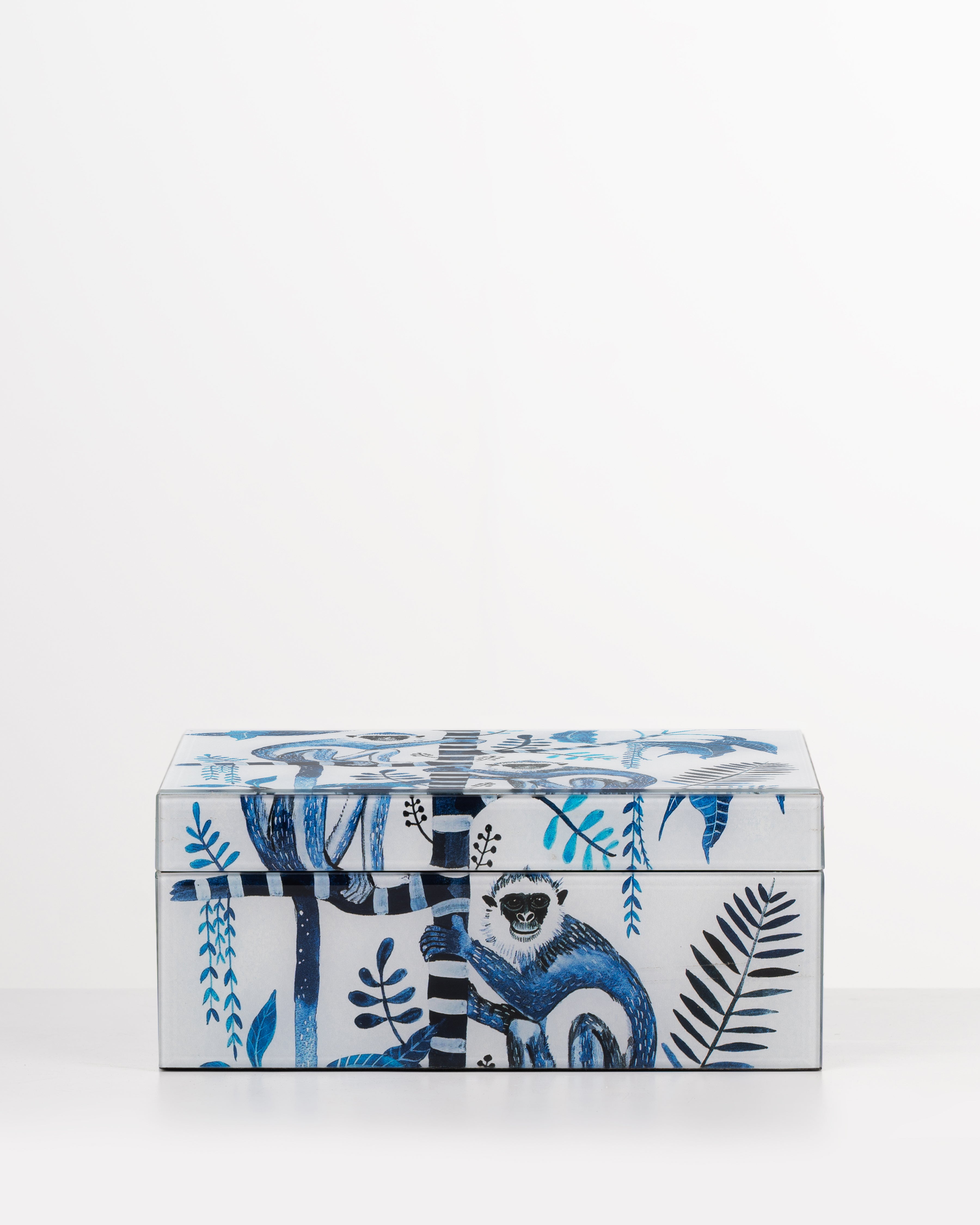 Palm Monkey Glass Storage Box | Medium