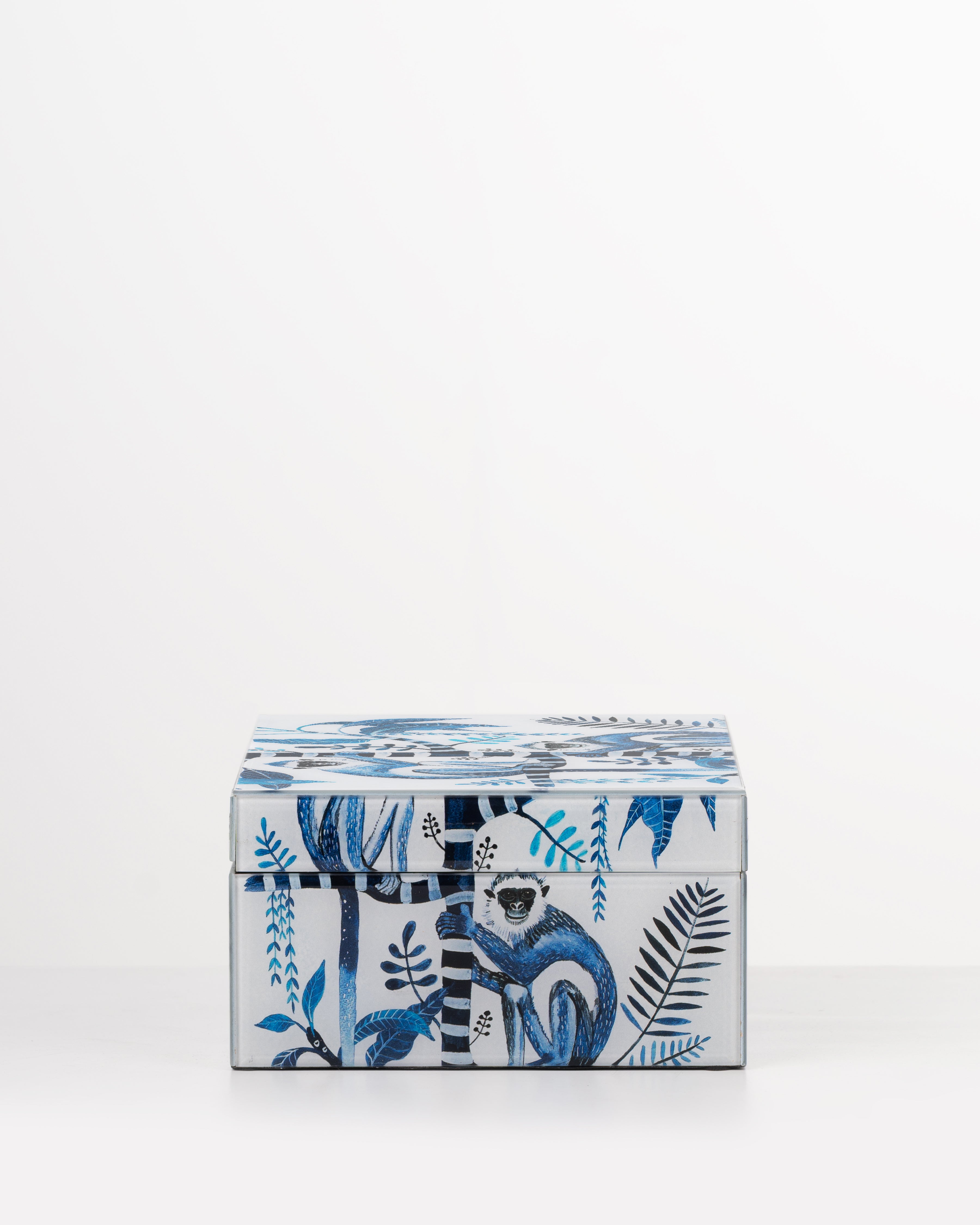 Palm Monkey Glass Storage Box | Medium