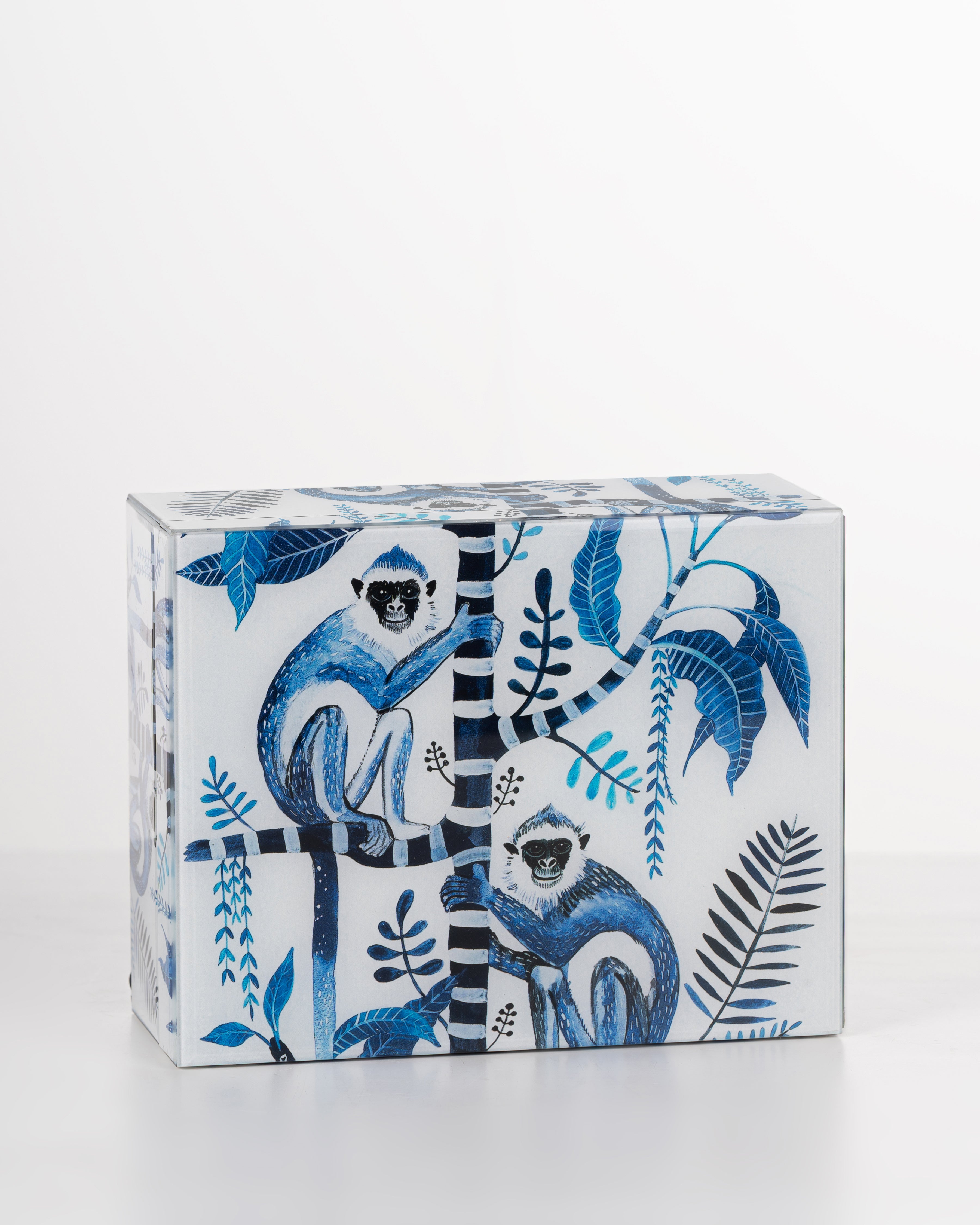 Palm Monkey Glass Storage Box | Medium