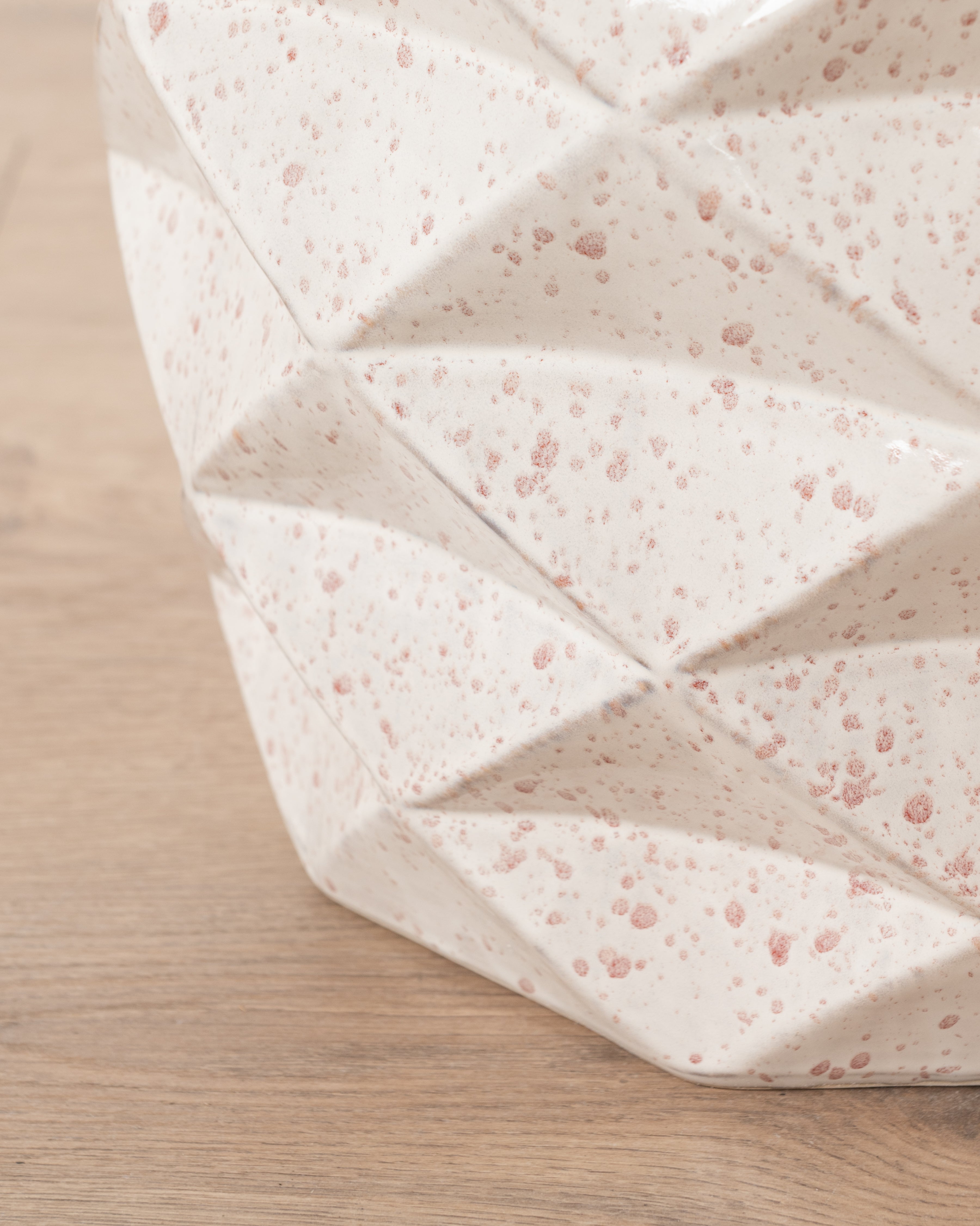 Geometric Ceramic Stool | Pebble Glaze
