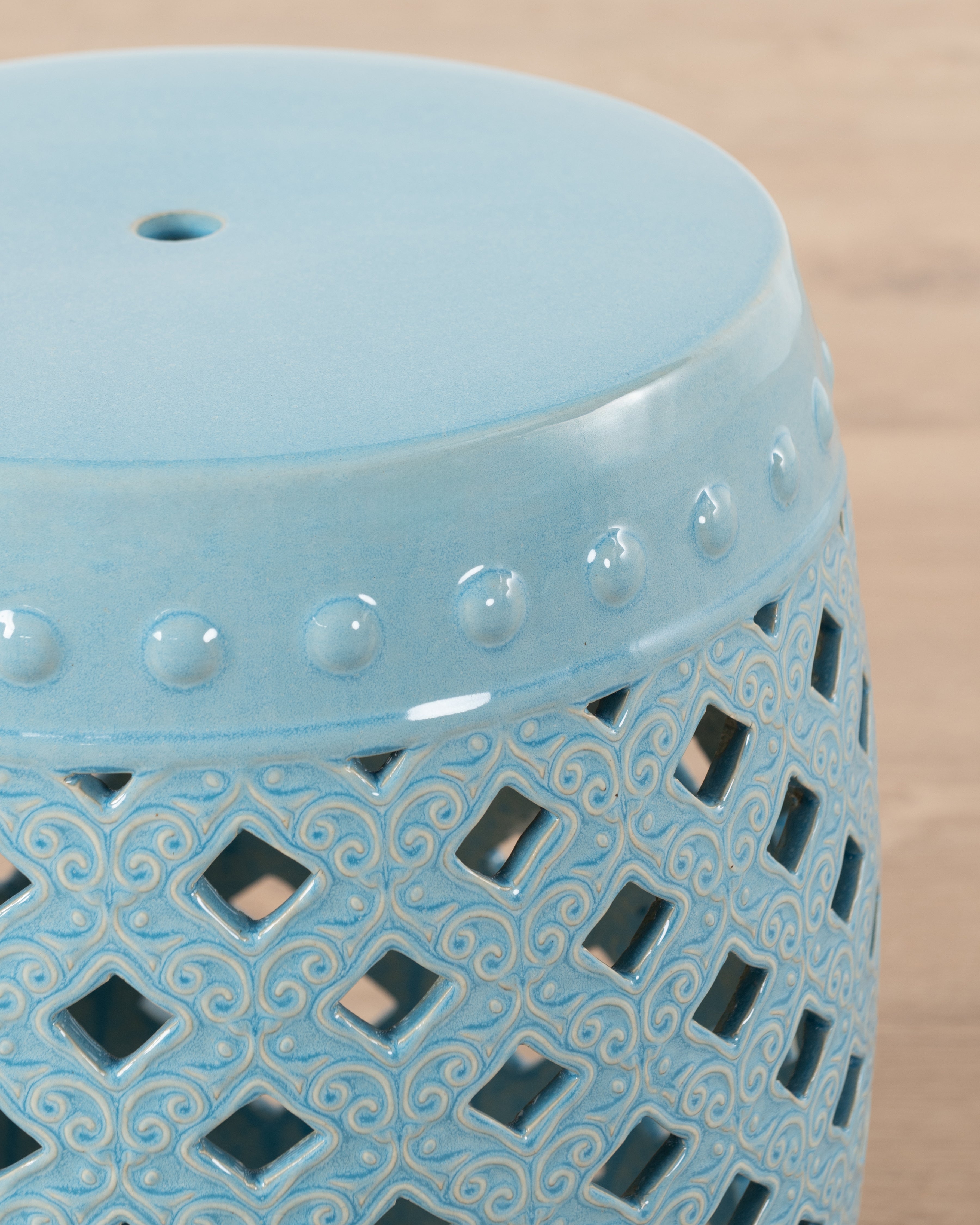Celadon Ceramic Stool | Blue