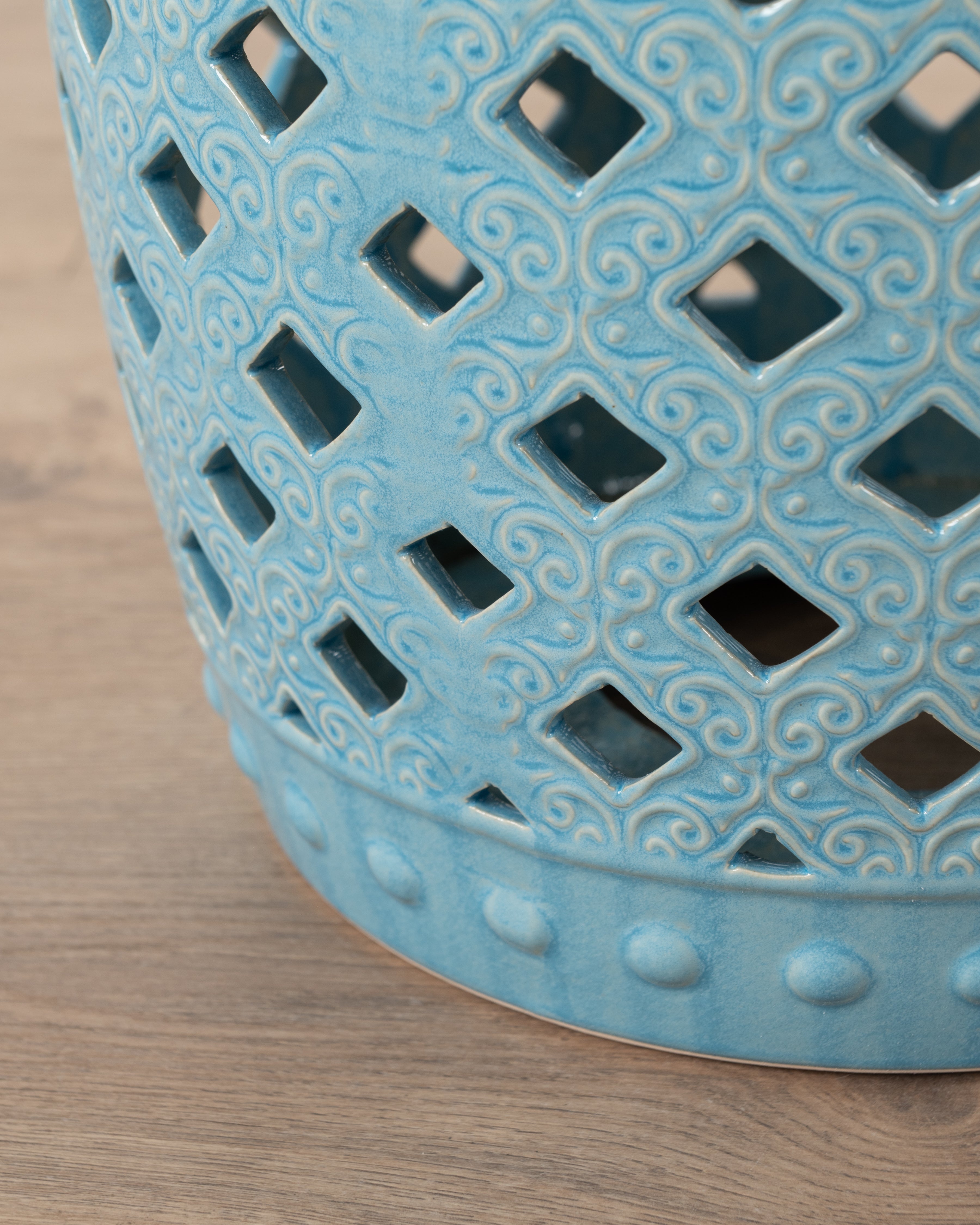 Celadon Ceramic Stool | Blue