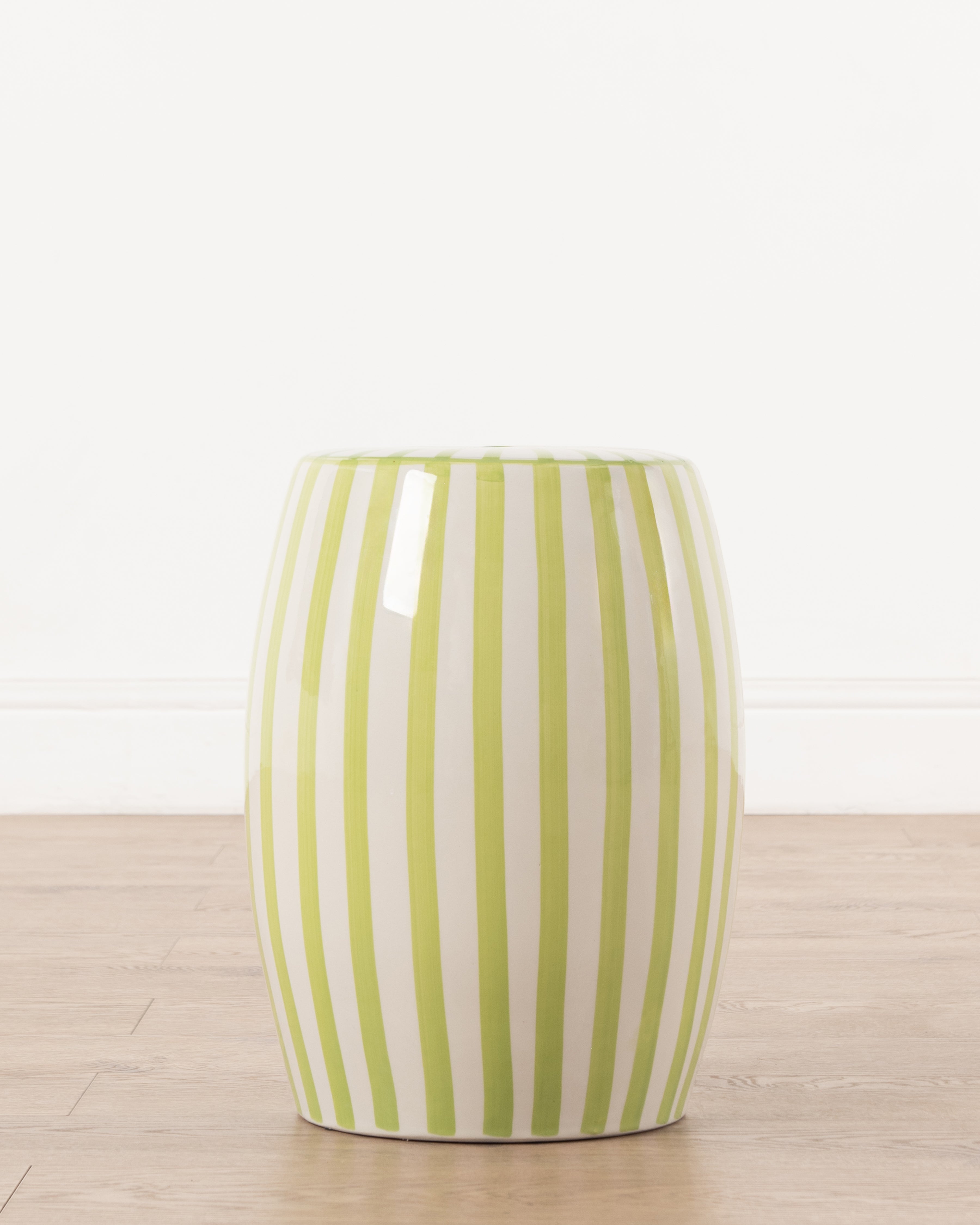 Pistachio Stripe Ceramic Stool