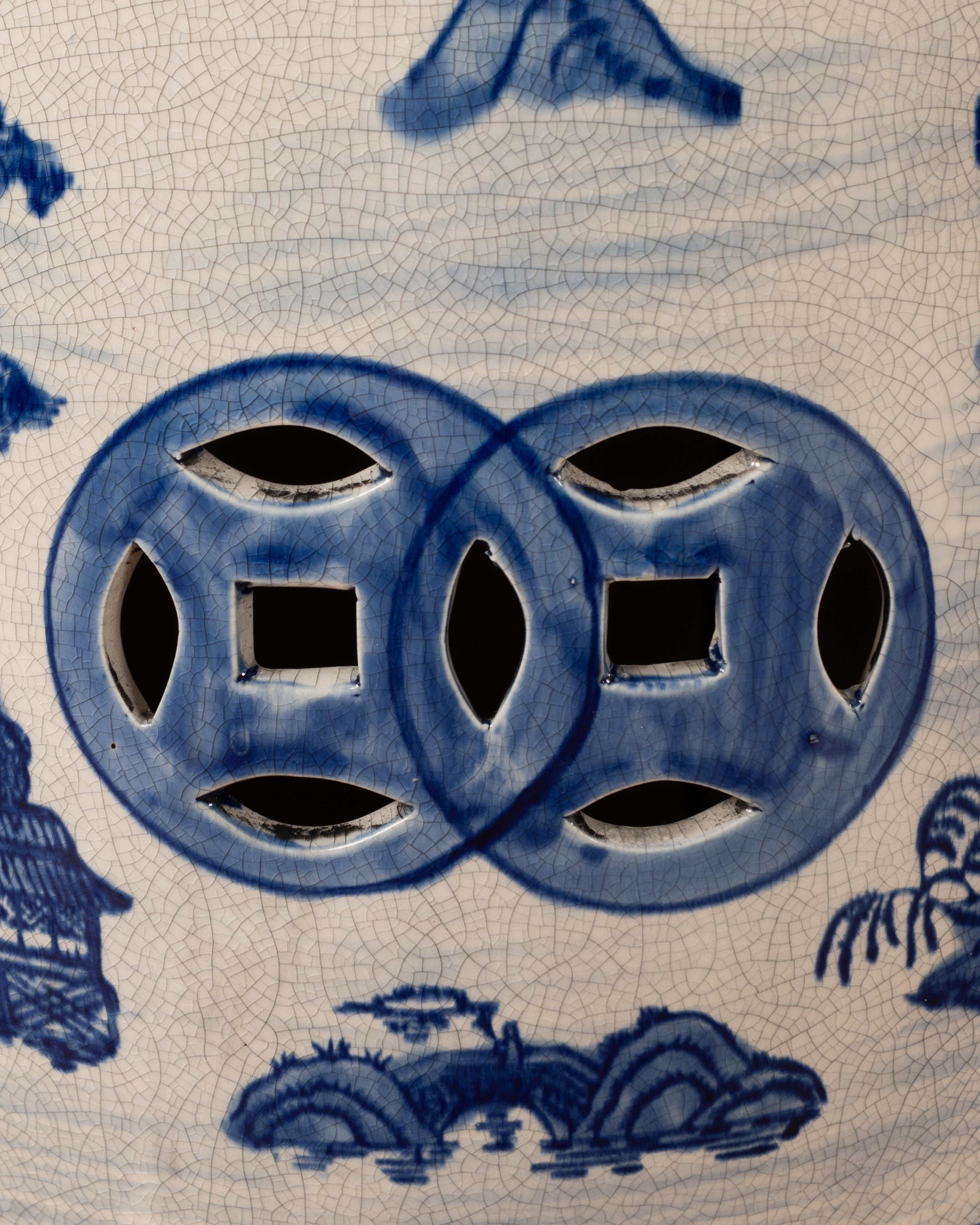 Hanover Blue & White Ceramic Stool