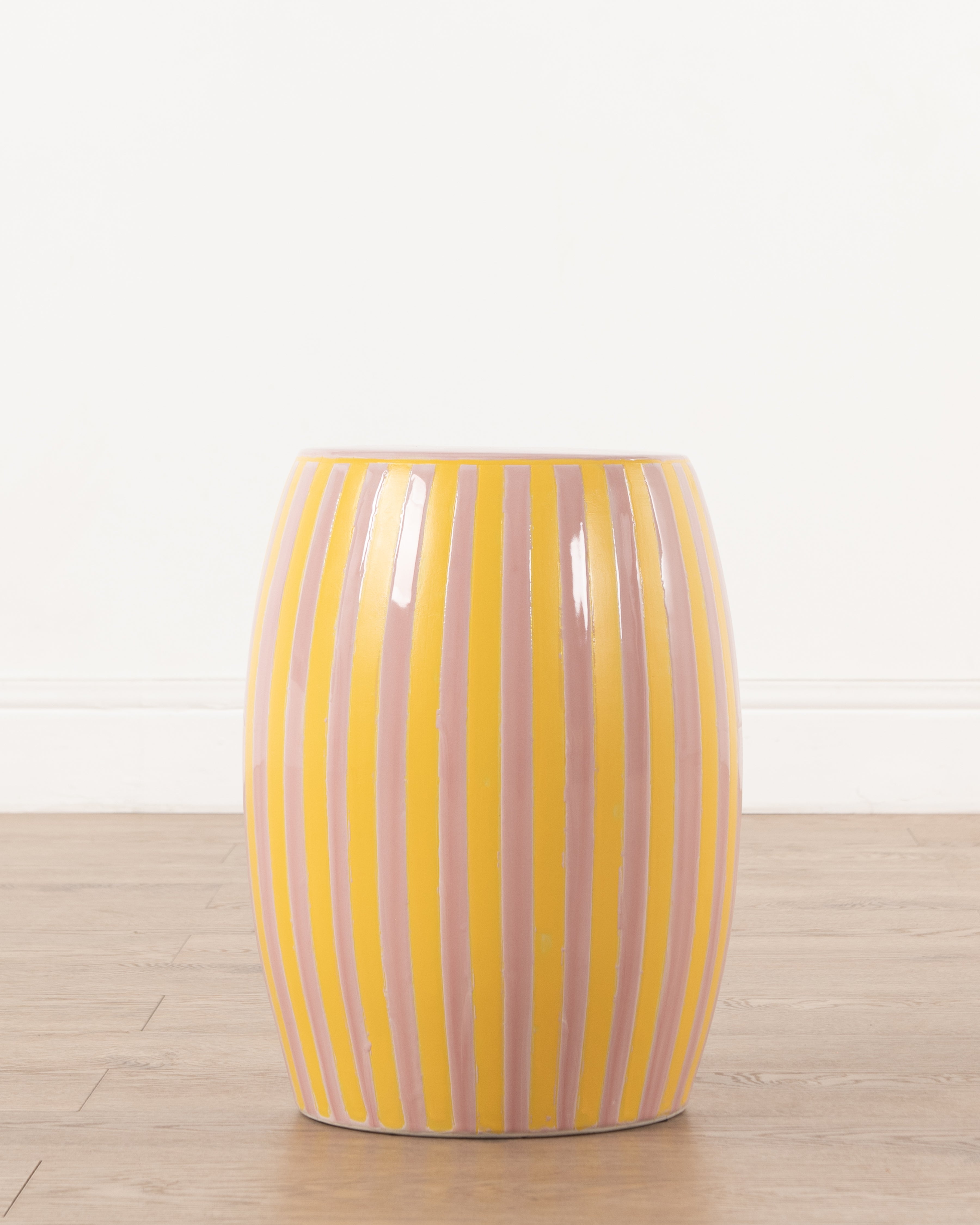 Blush Stripe Ceramic Stool