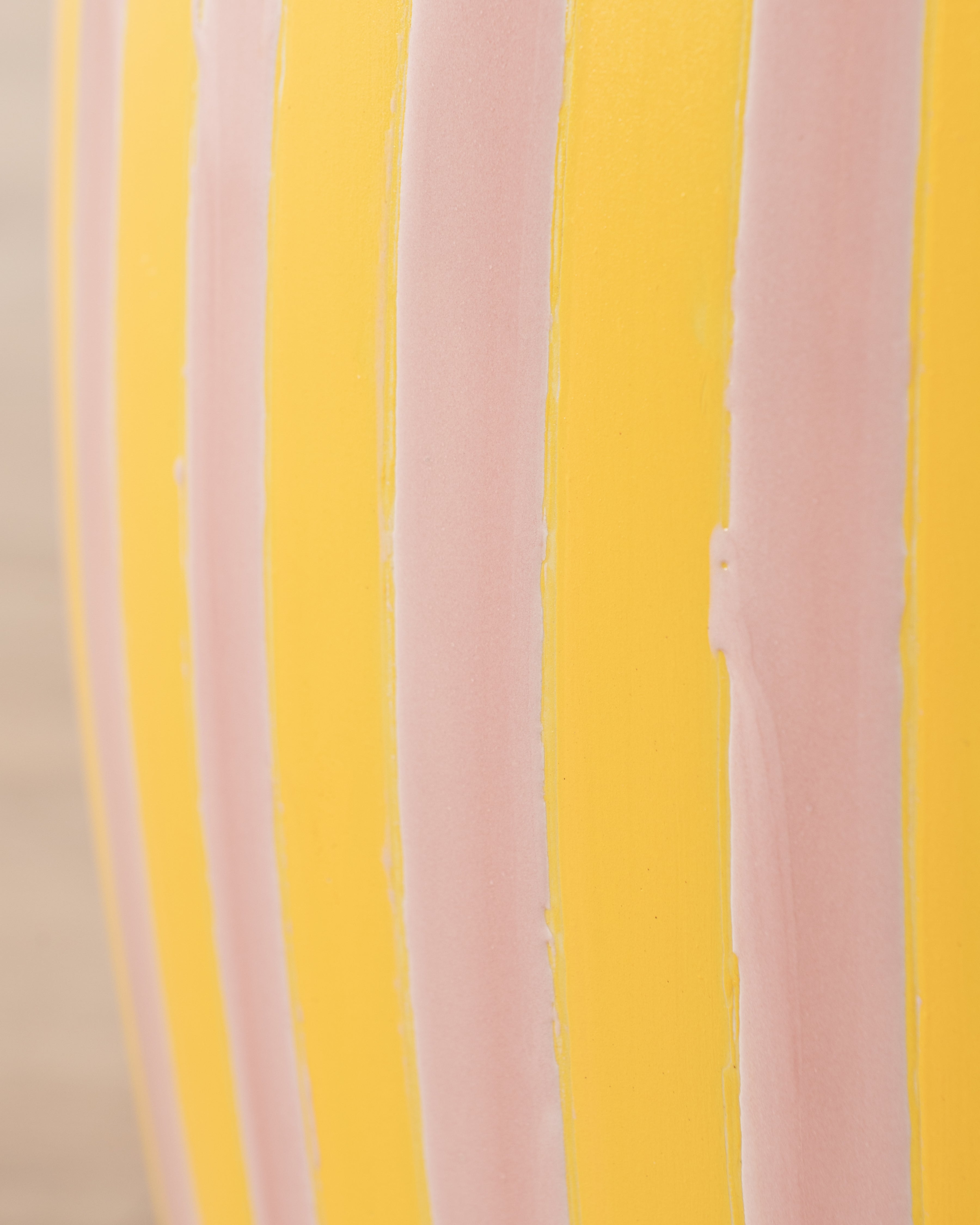 Blush Stripe Ceramic Stool