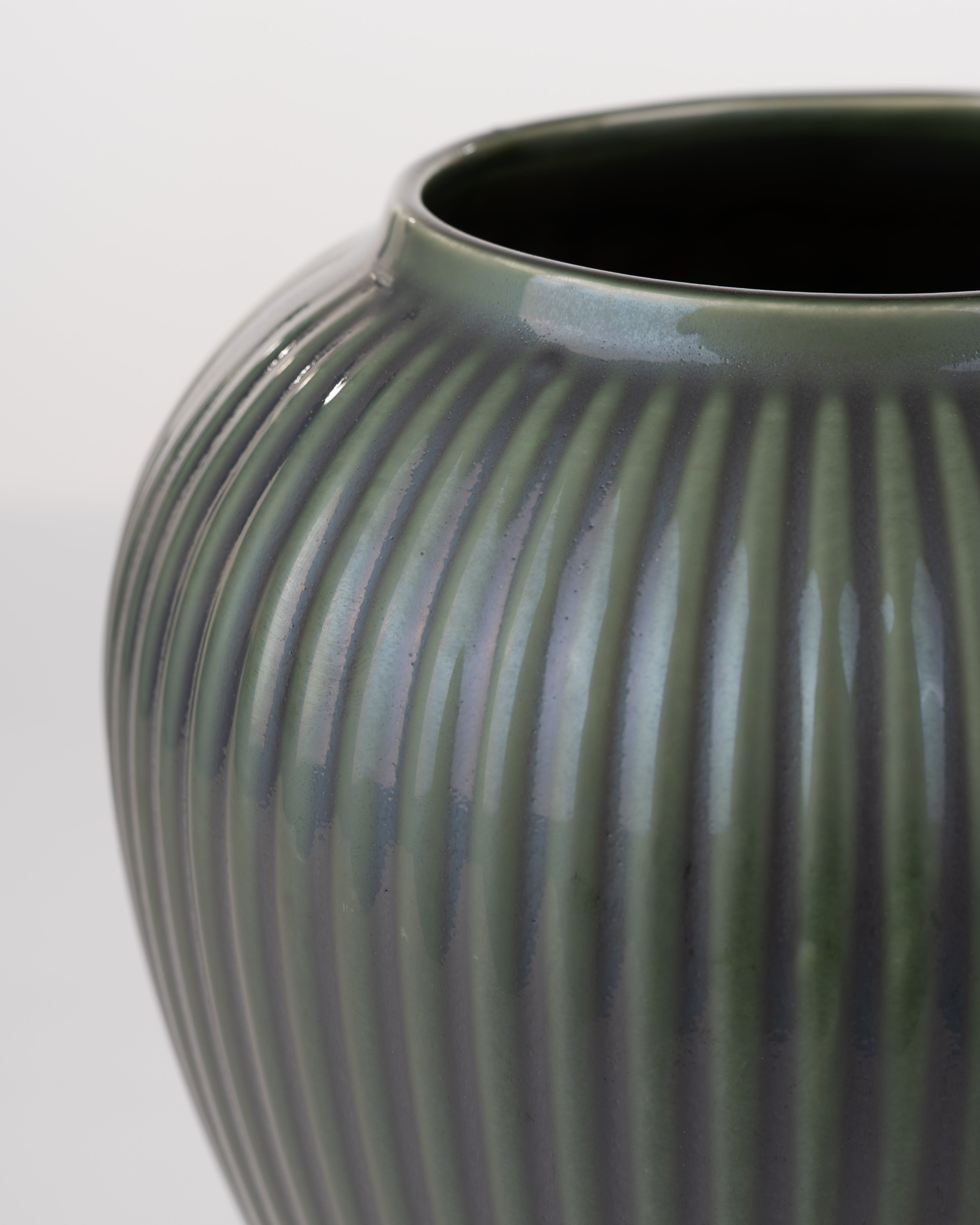 Fluted Ceramic Ginger Jar