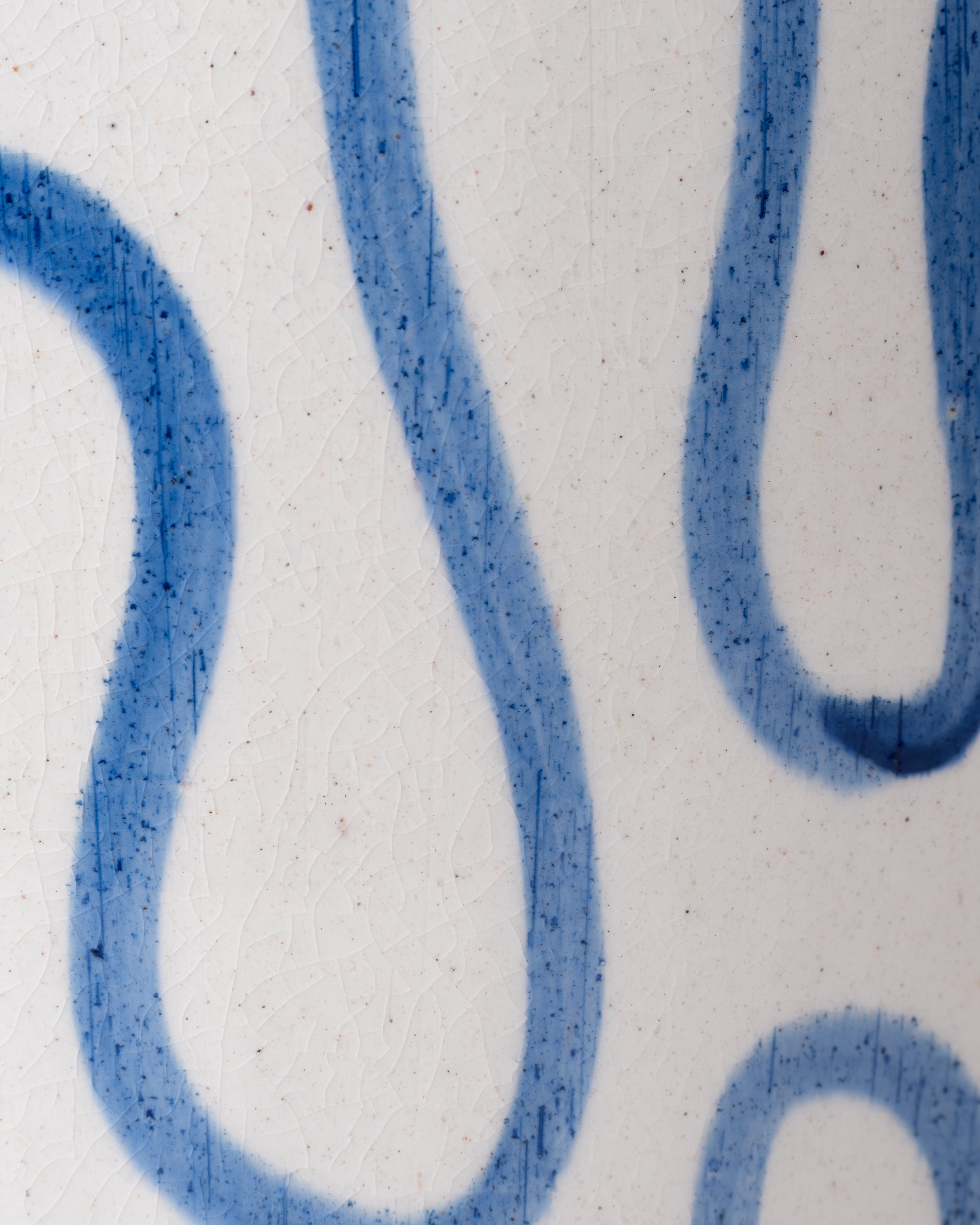 Blue Squiggle Ceramic Vase