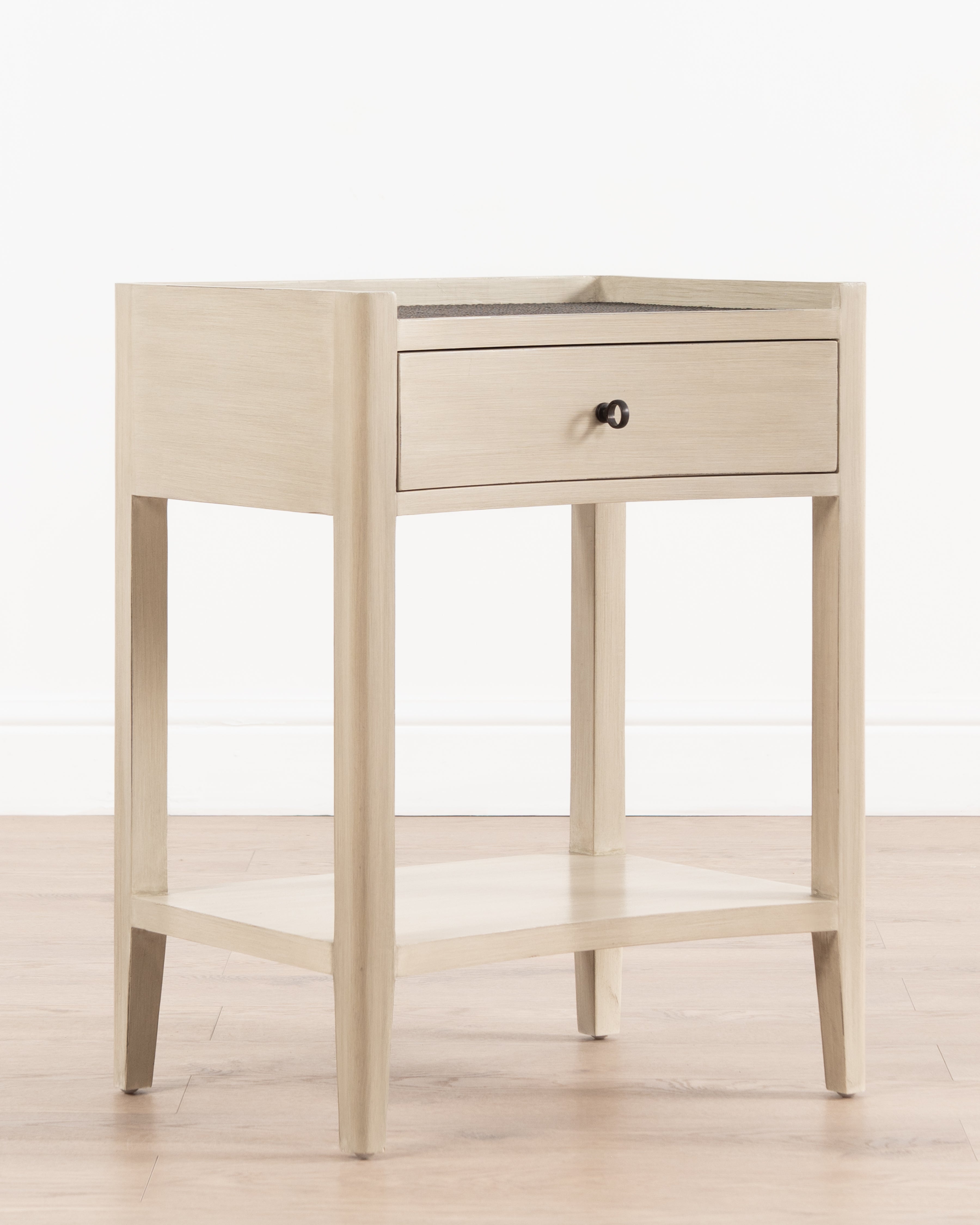 Plantation Bedside Table | 1 Drawer - White