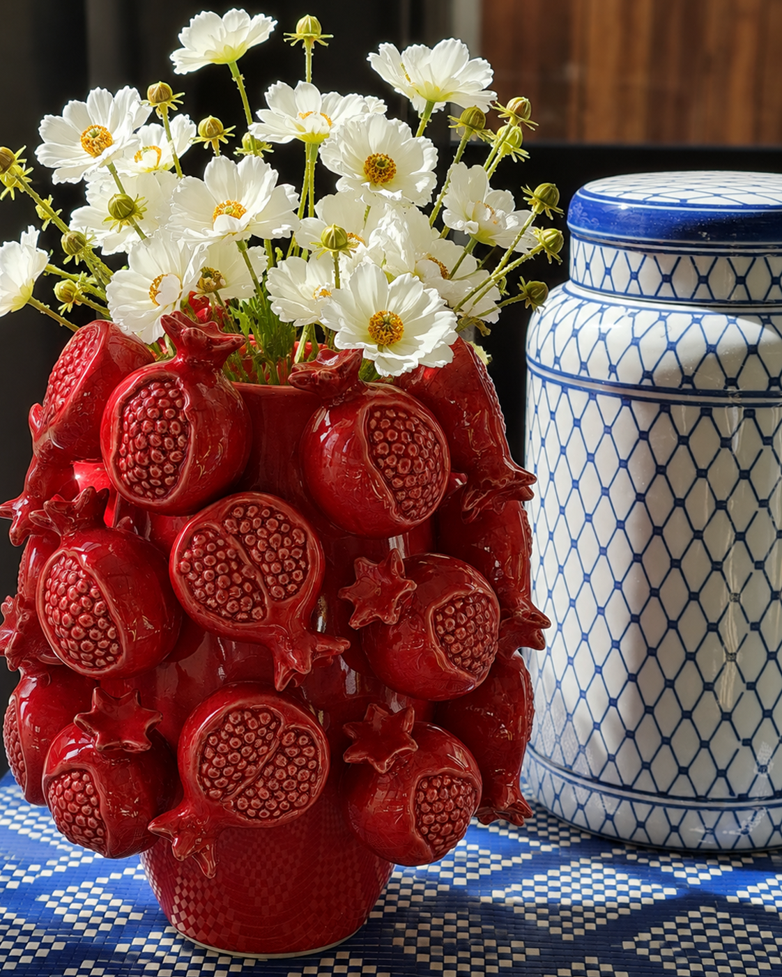 Crimson Pomegranate Vase