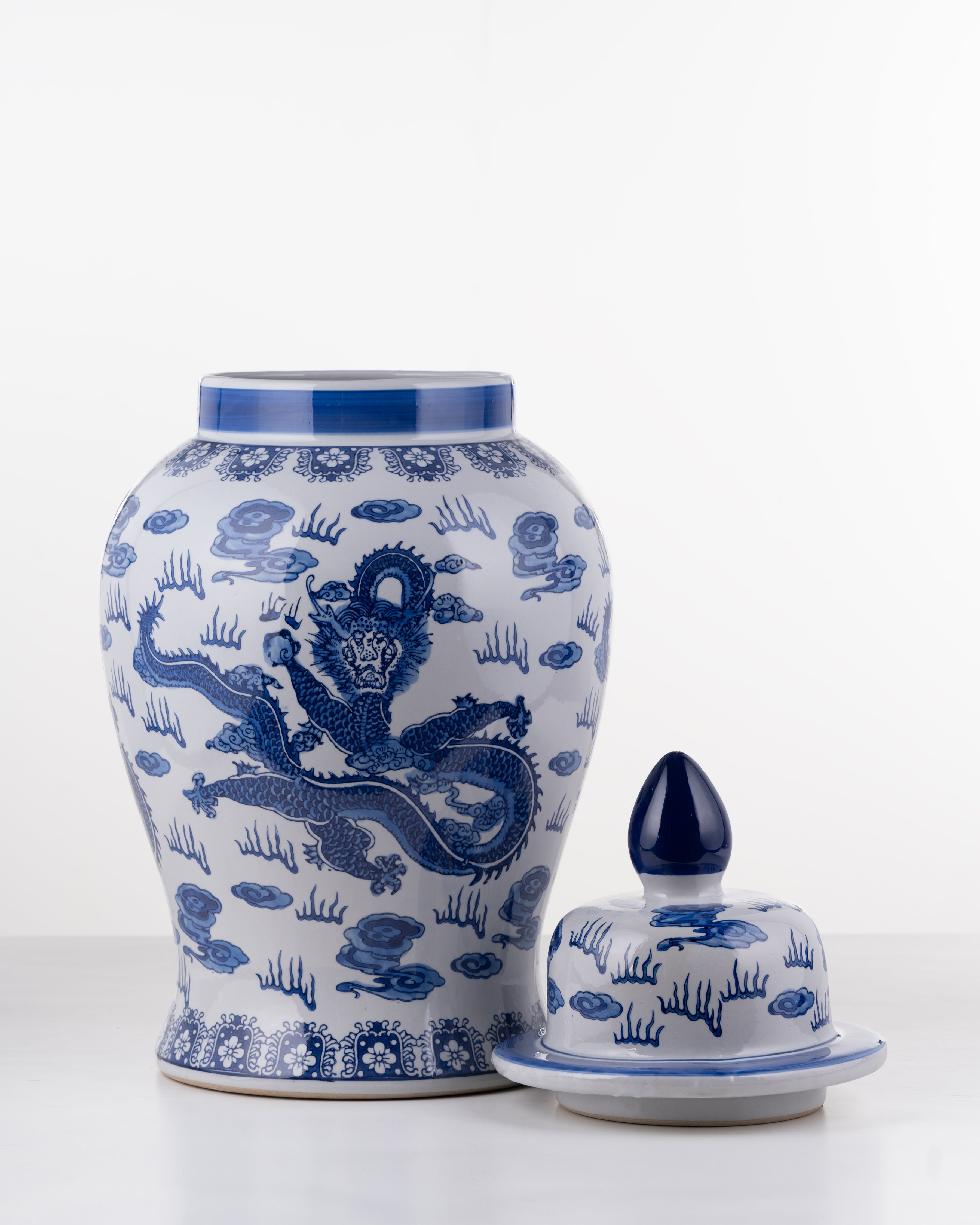 Lotus Blue Dragon Ginger Jar