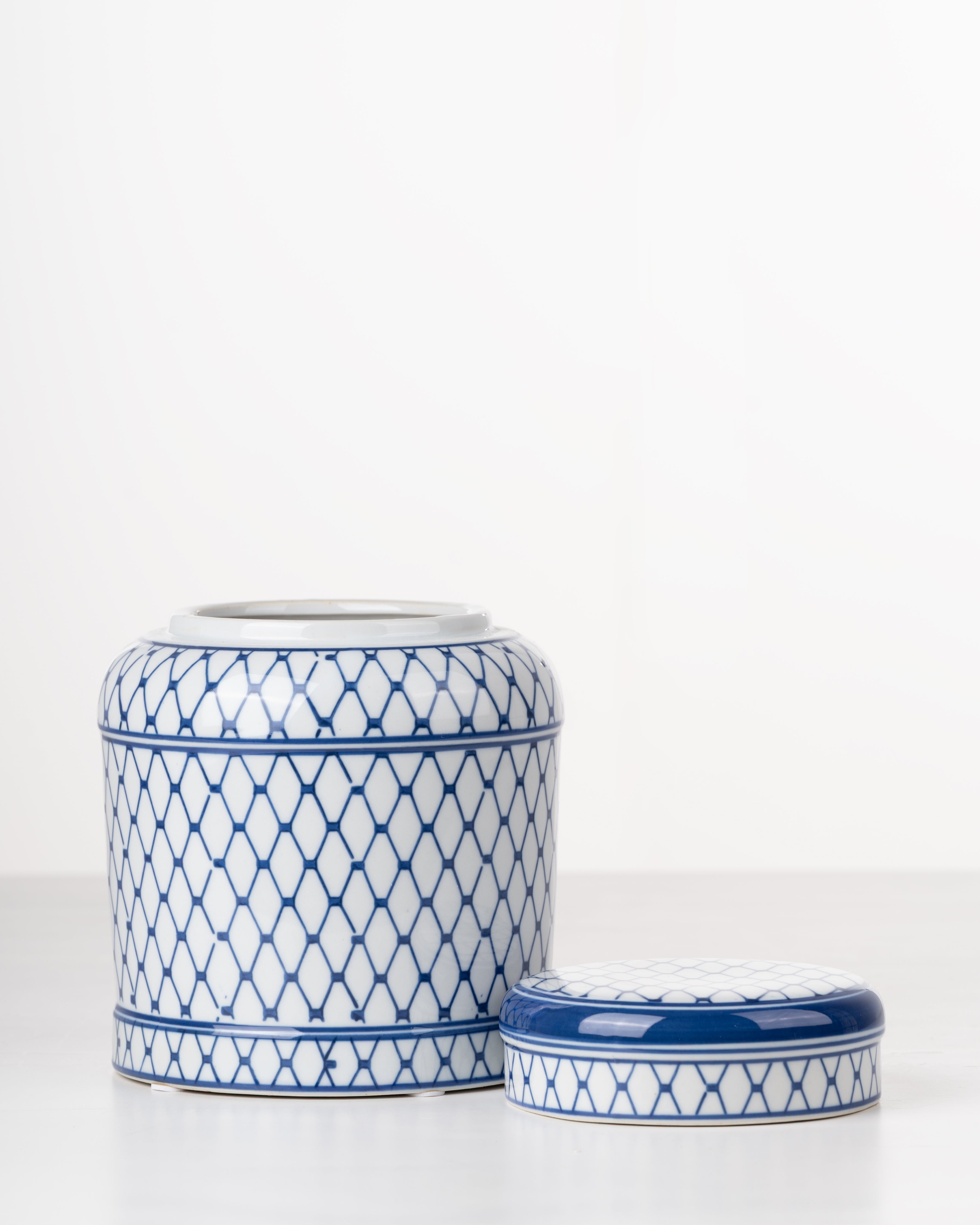 Cobalt Lattice Ginger Jar | Medium