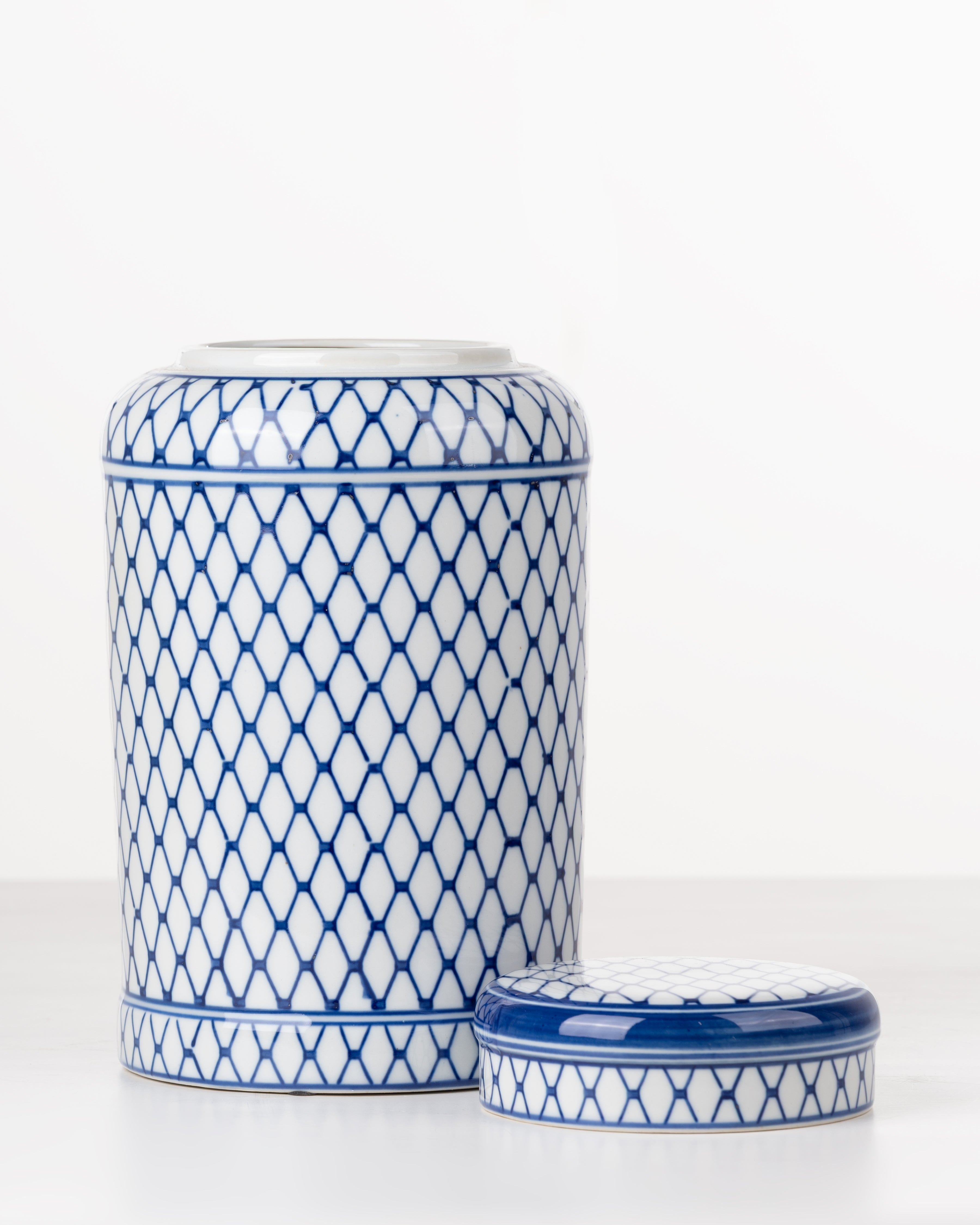 Cobalt Lattice Ginger Jar | Large