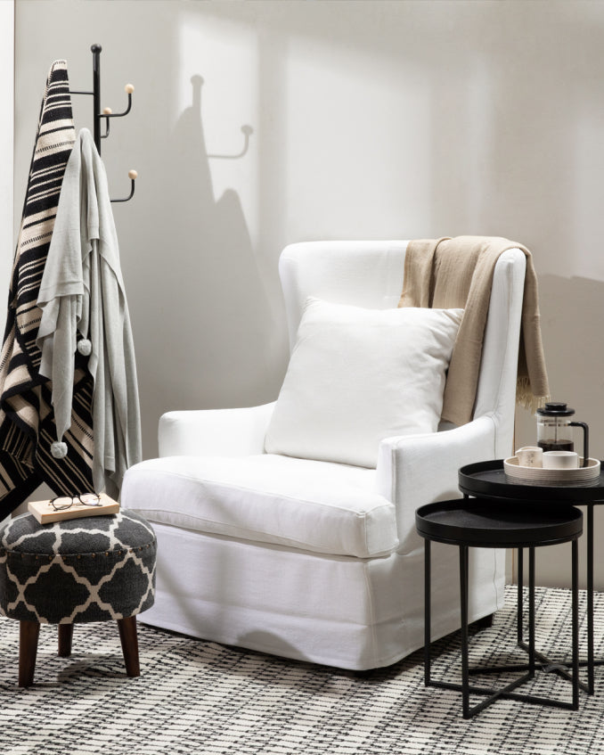 Georgia Slipcover Armchair | White