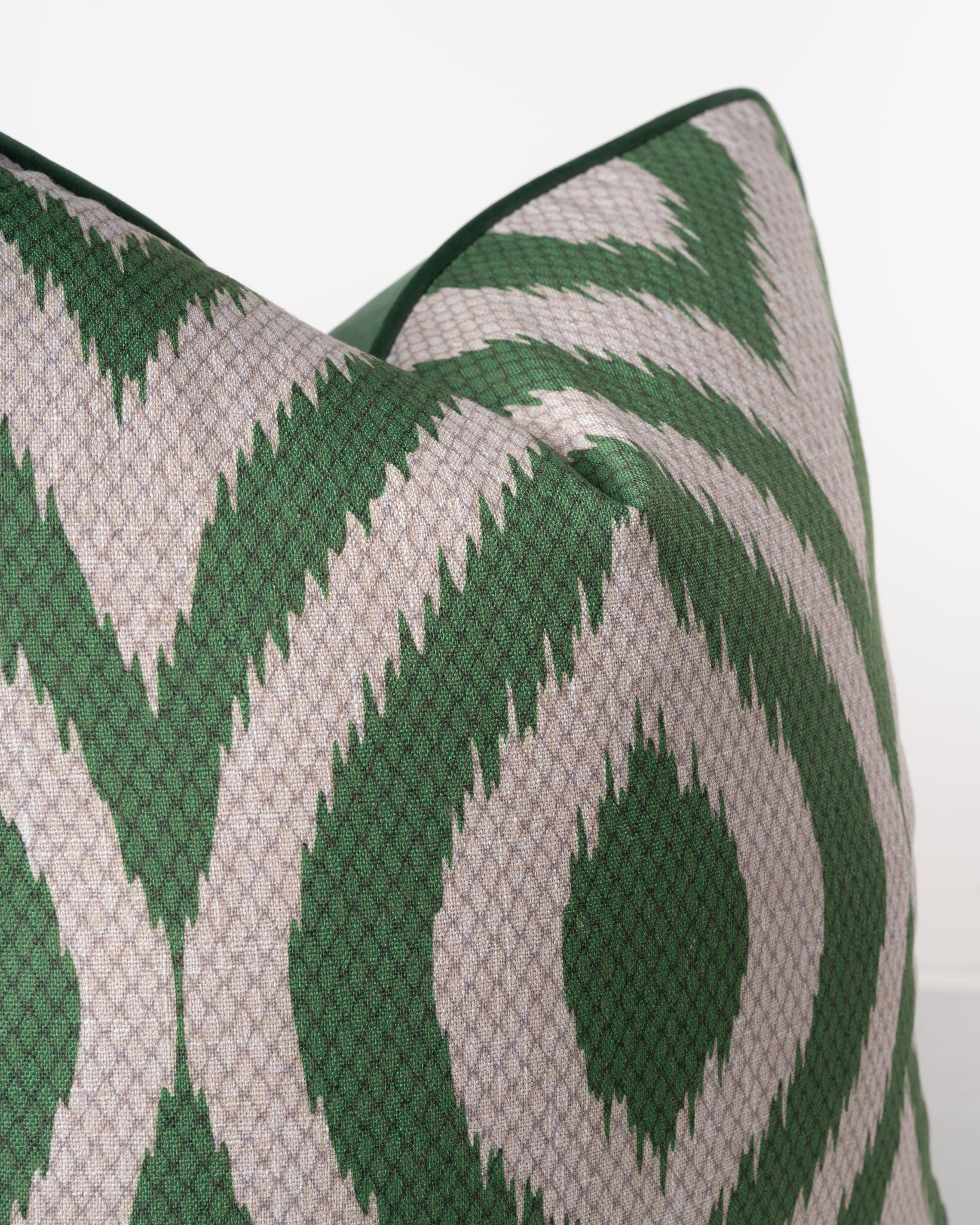 Emerald Ikat Cushion