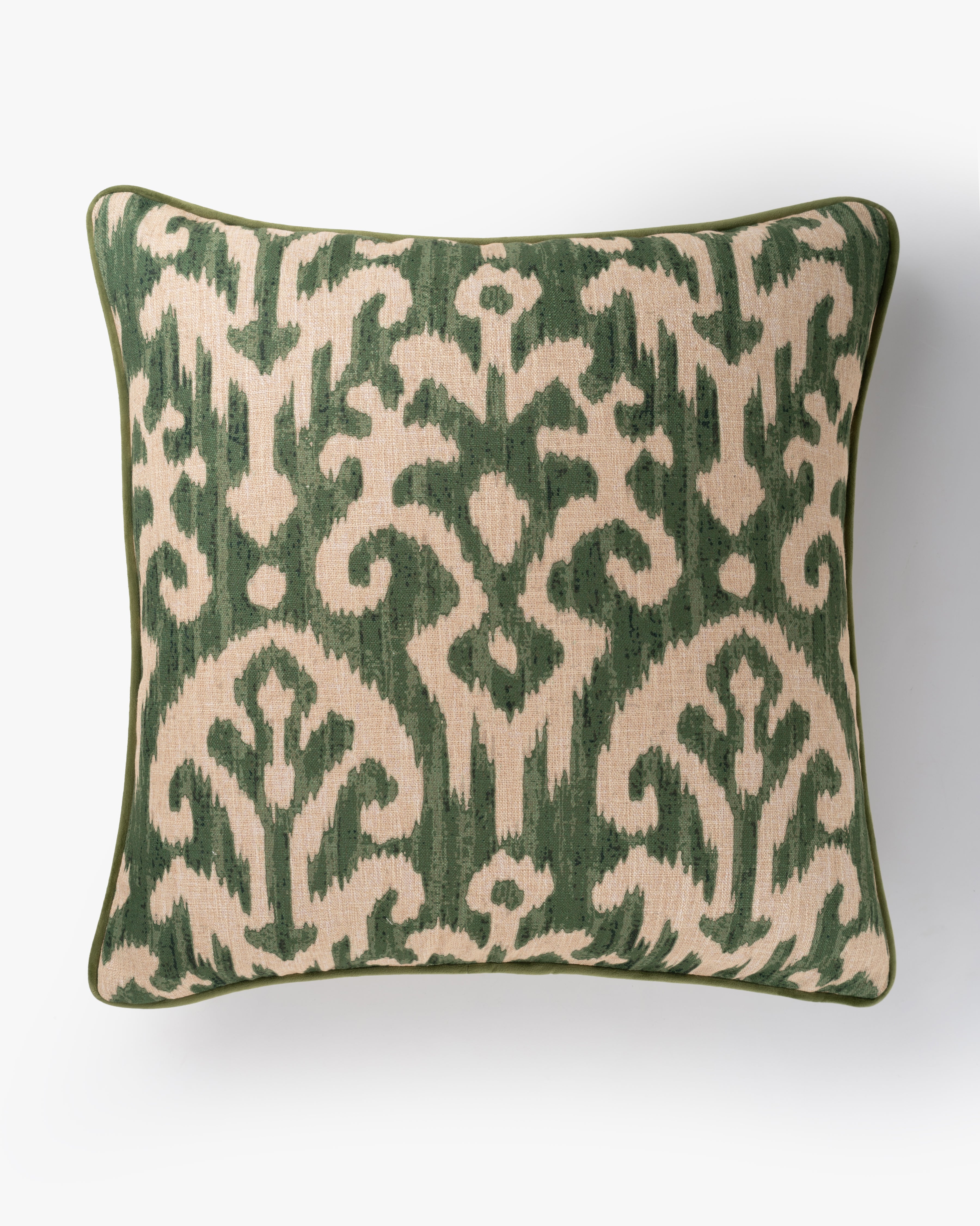 Ikat Green Cushion