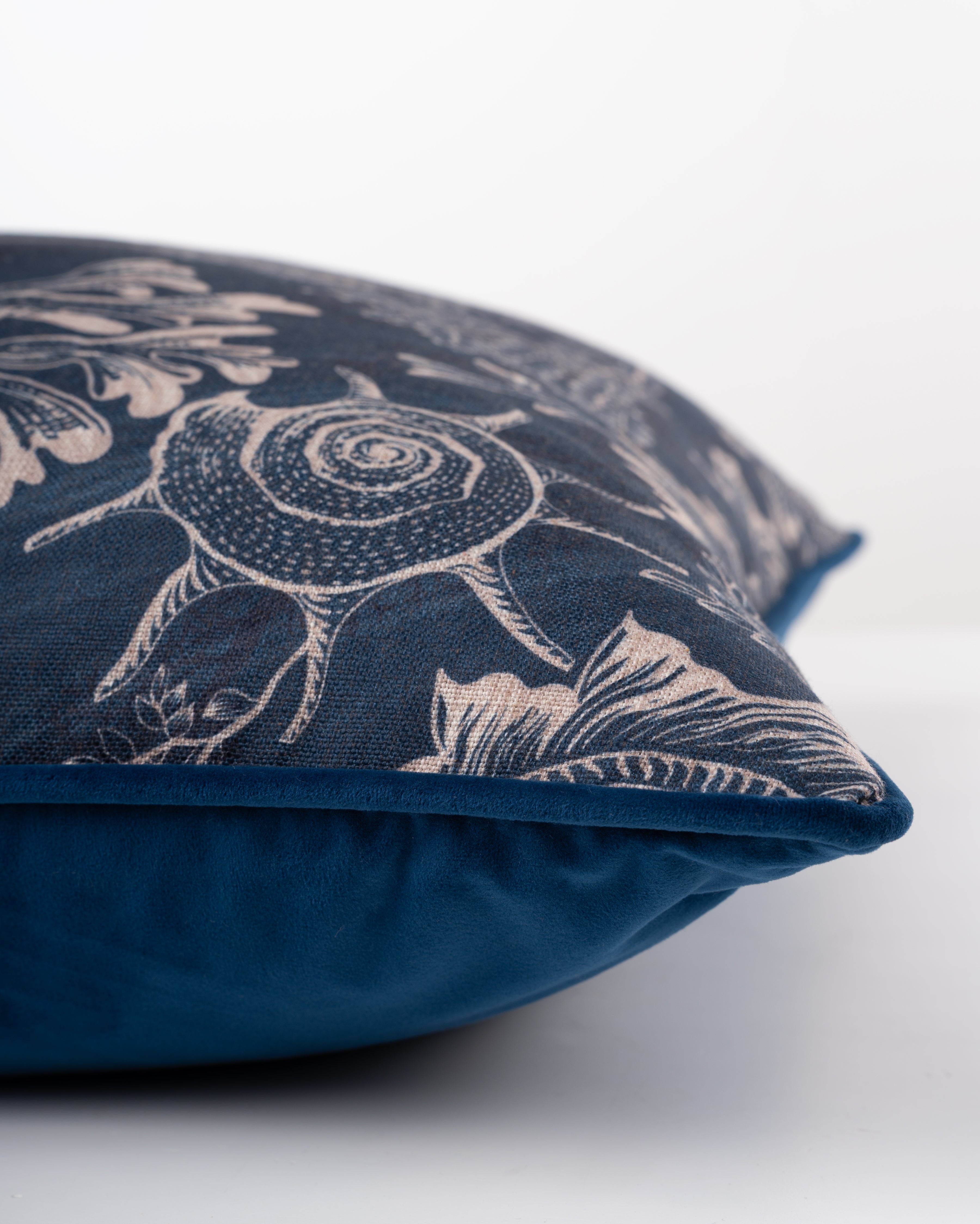 Navy Coral Cushion