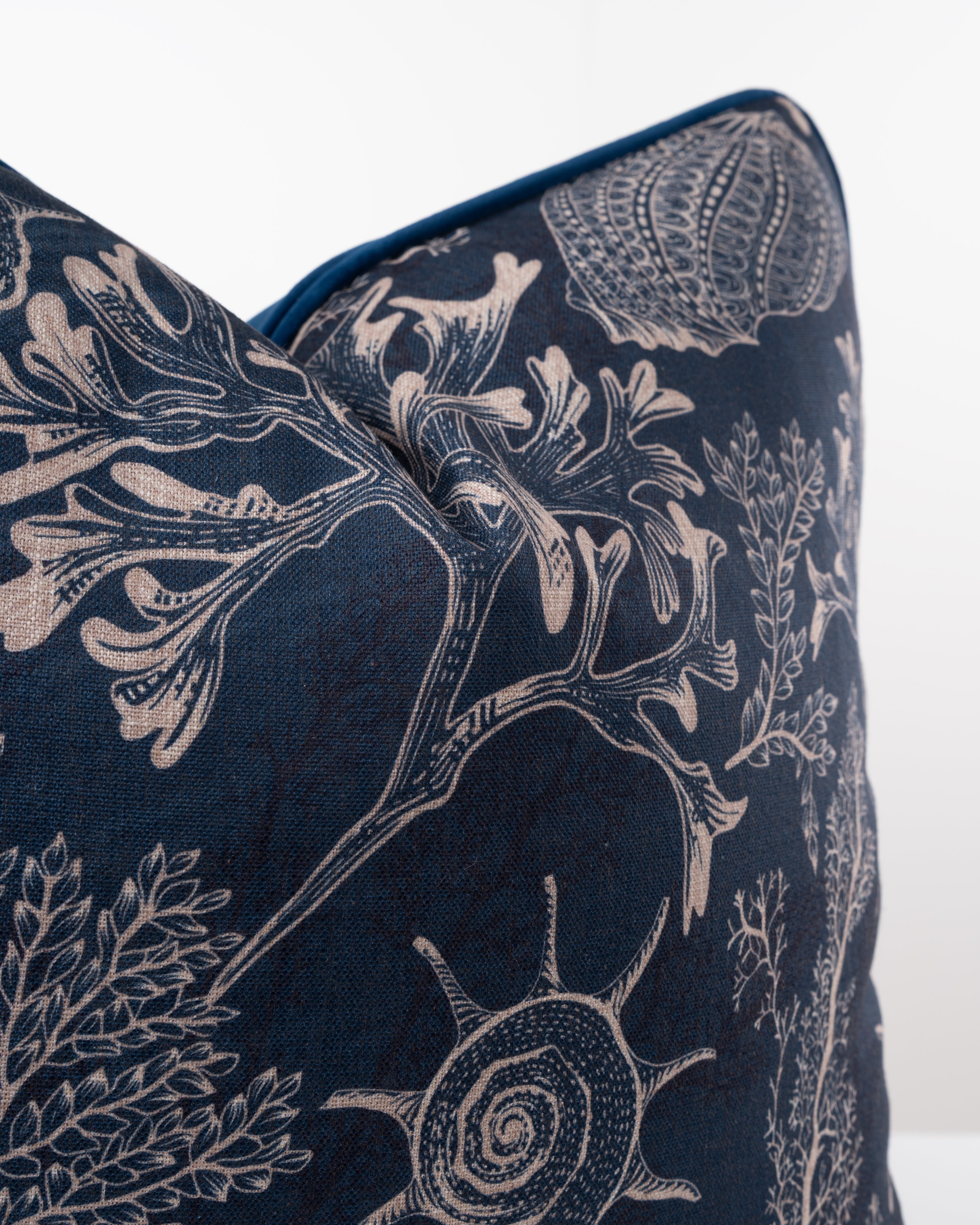 Navy Coral Cushion