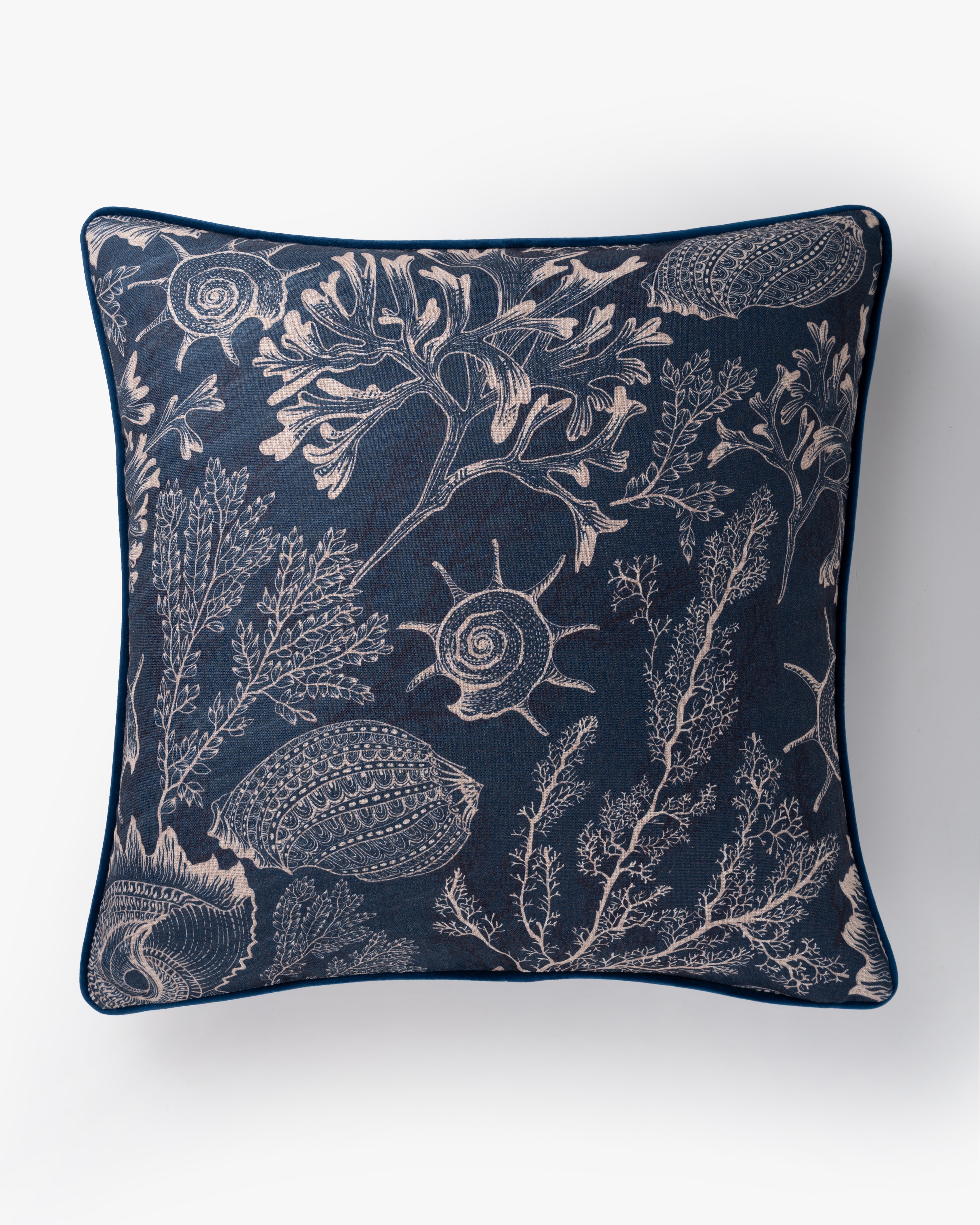 Navy Coral Cushion