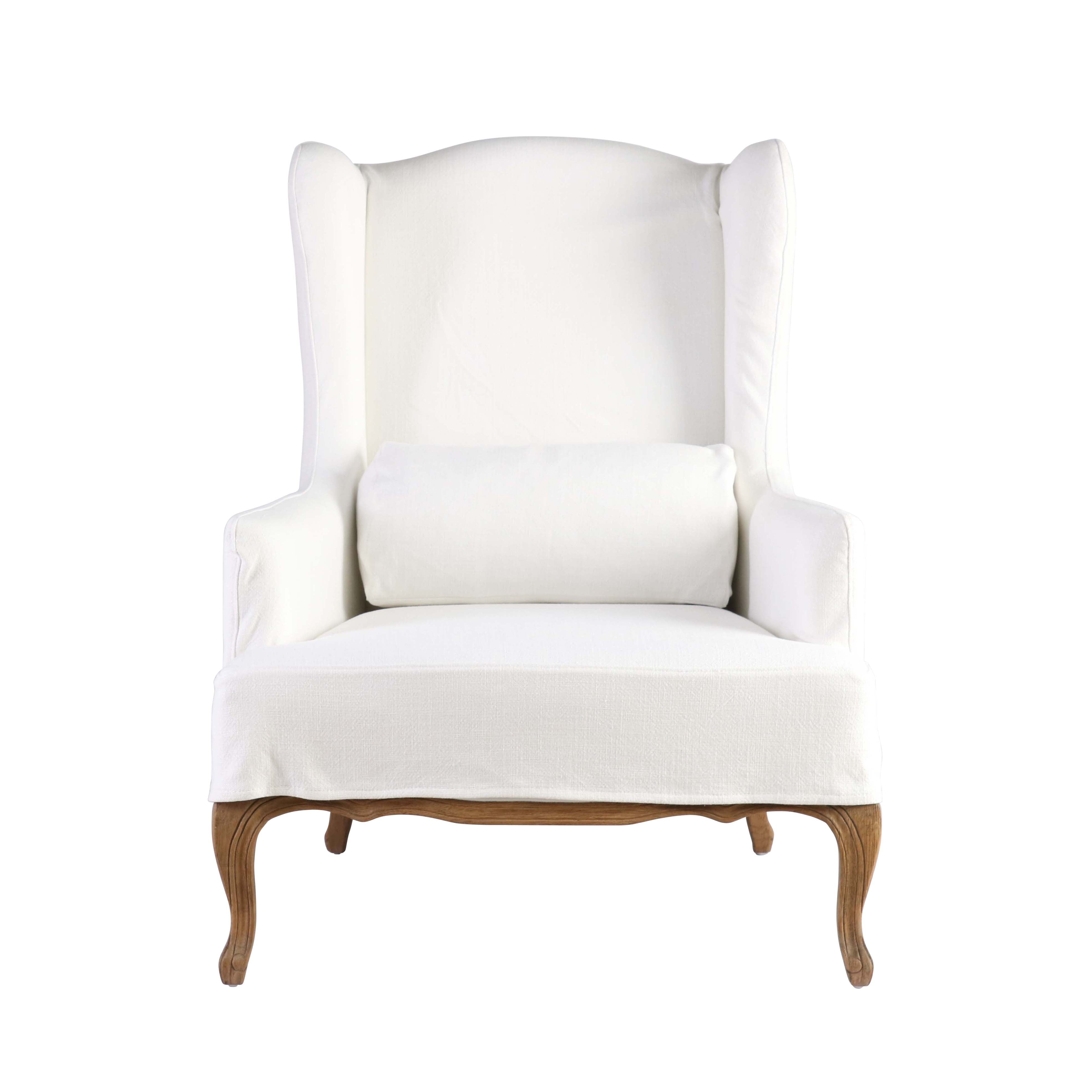 Marie Slipcover Wingback Chair | Cream
