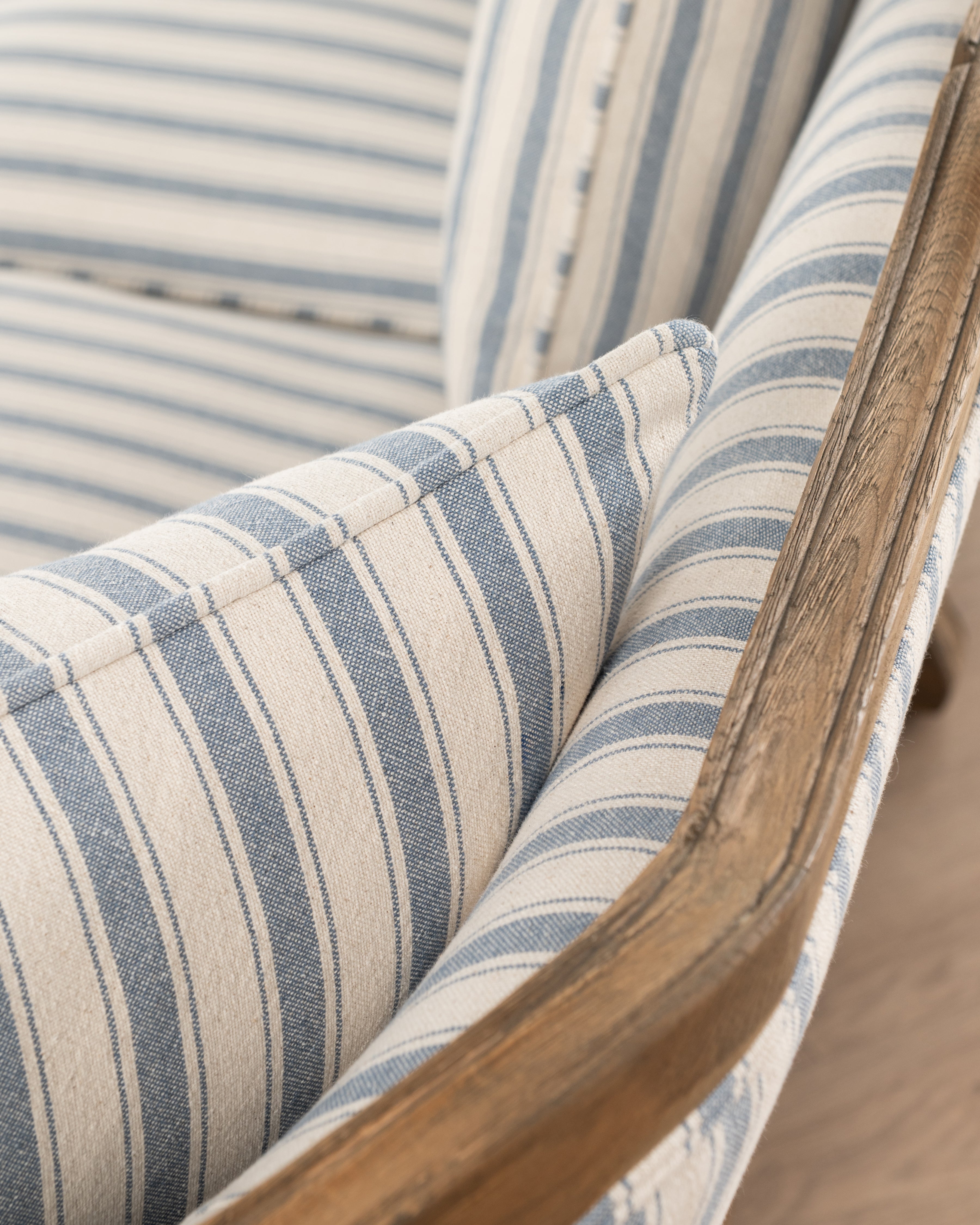 Bergere Sofa | Blue Stripe