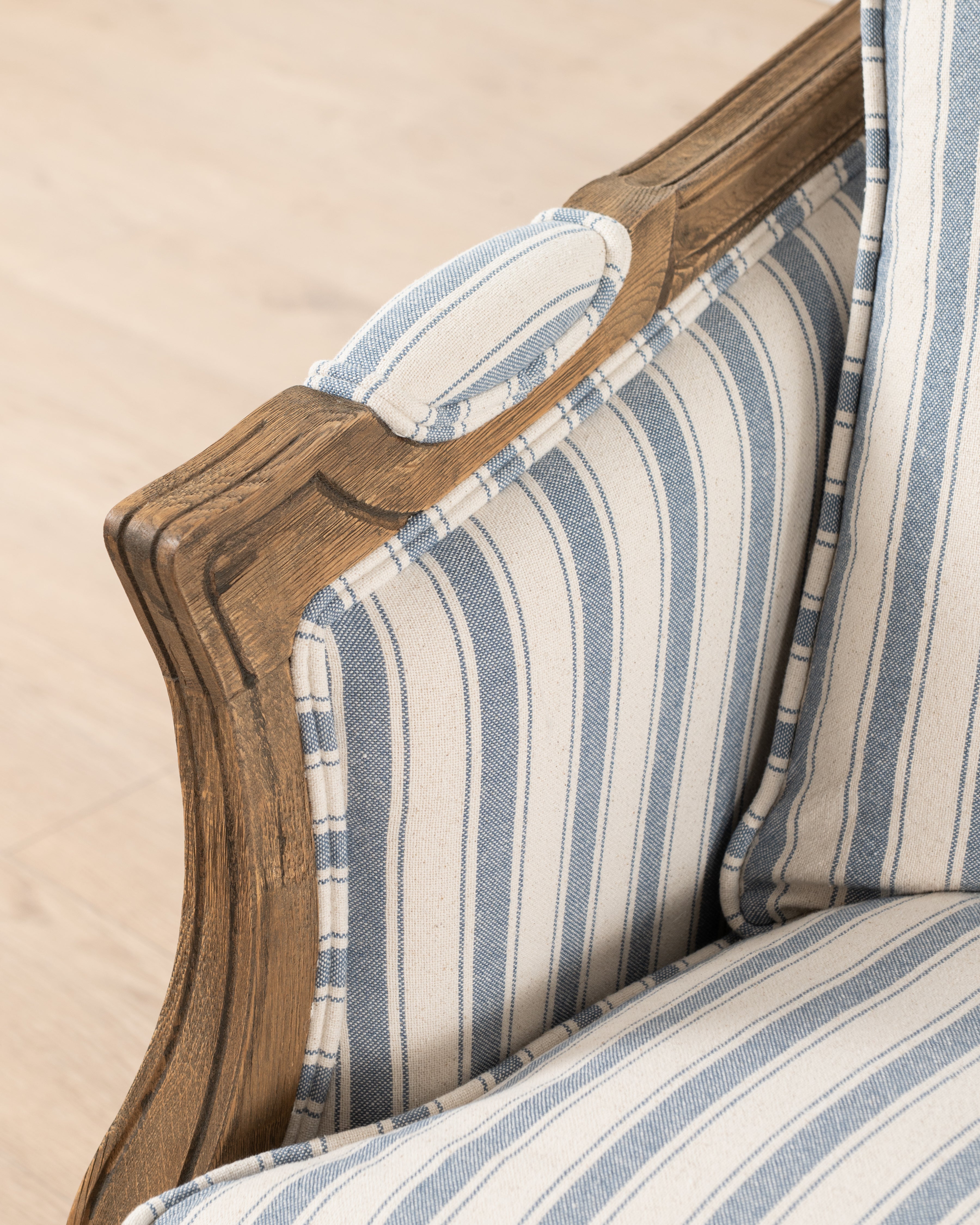 Bergere Sofa | Blue Stripe
