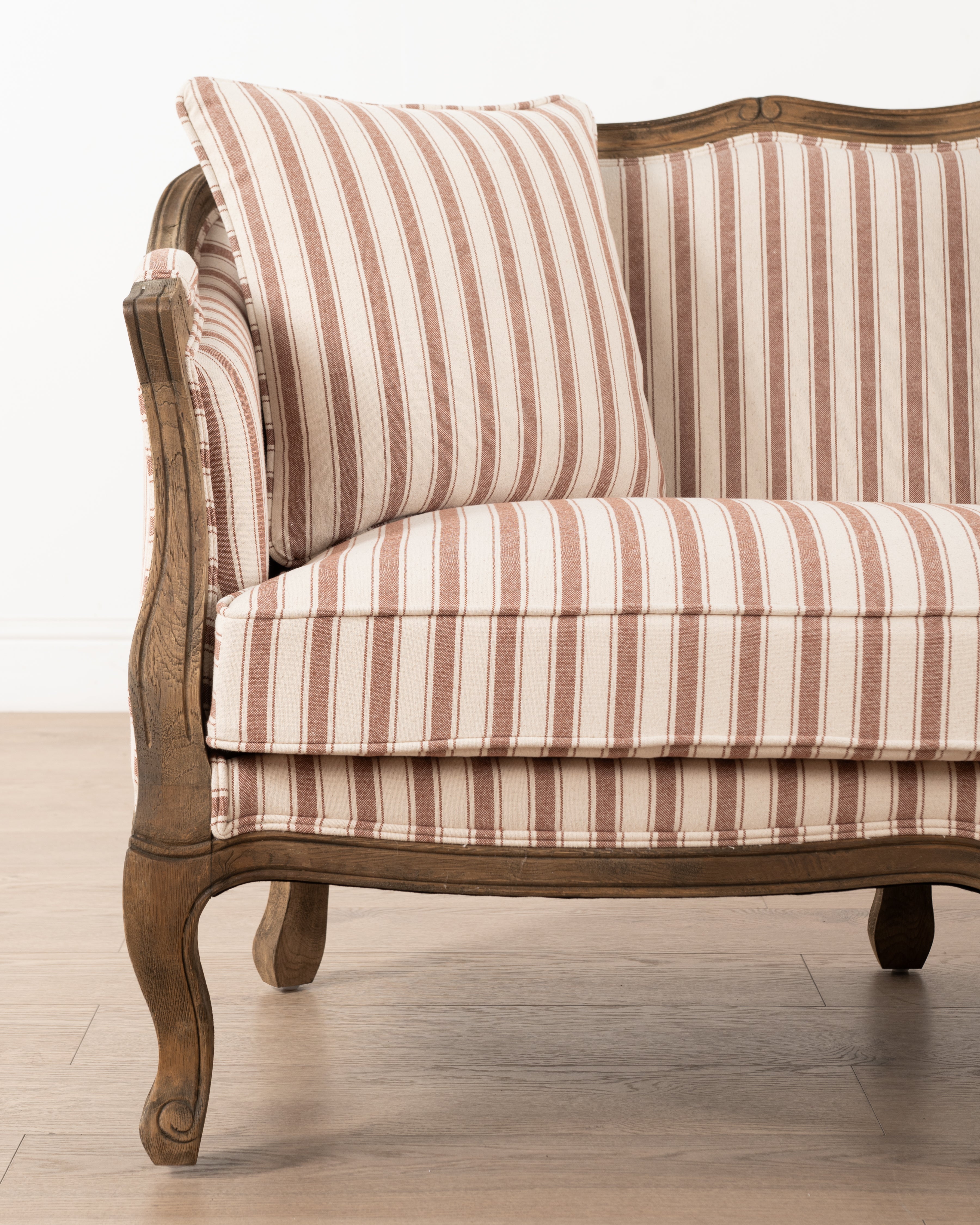 Bergere Sofa | Red Stripe