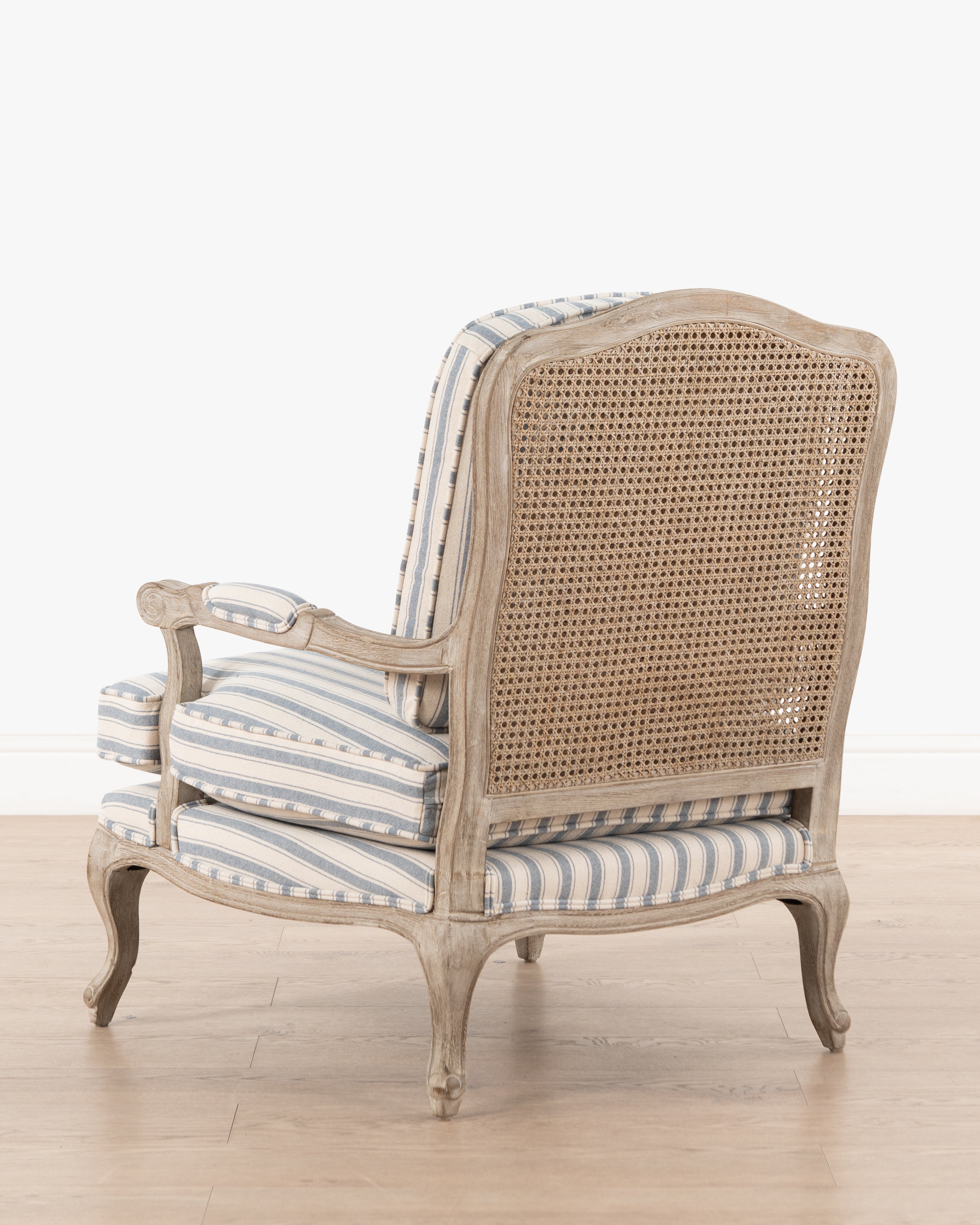 Bodine Bergere Chair | Blue Stripe