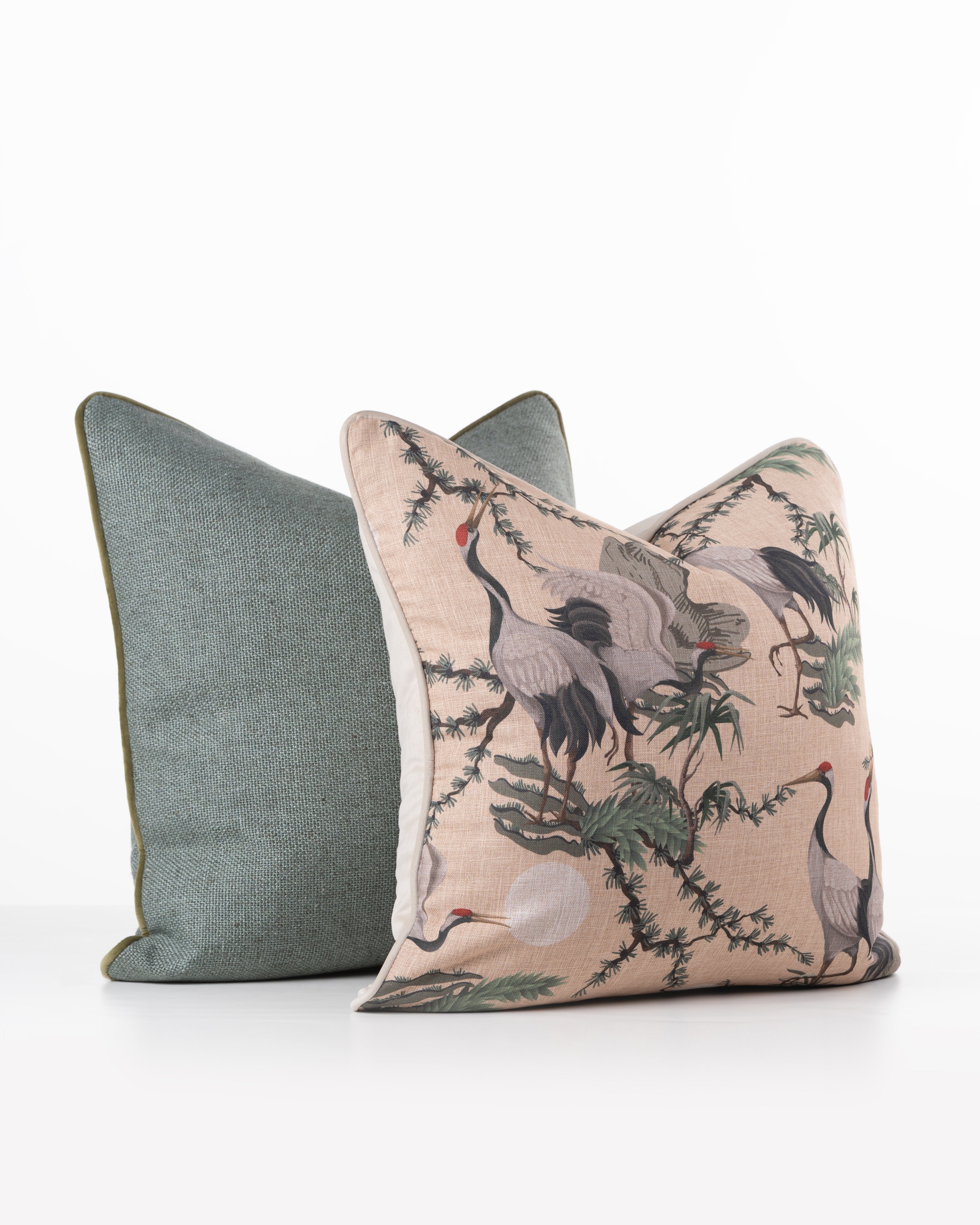 Red crested heron cushion