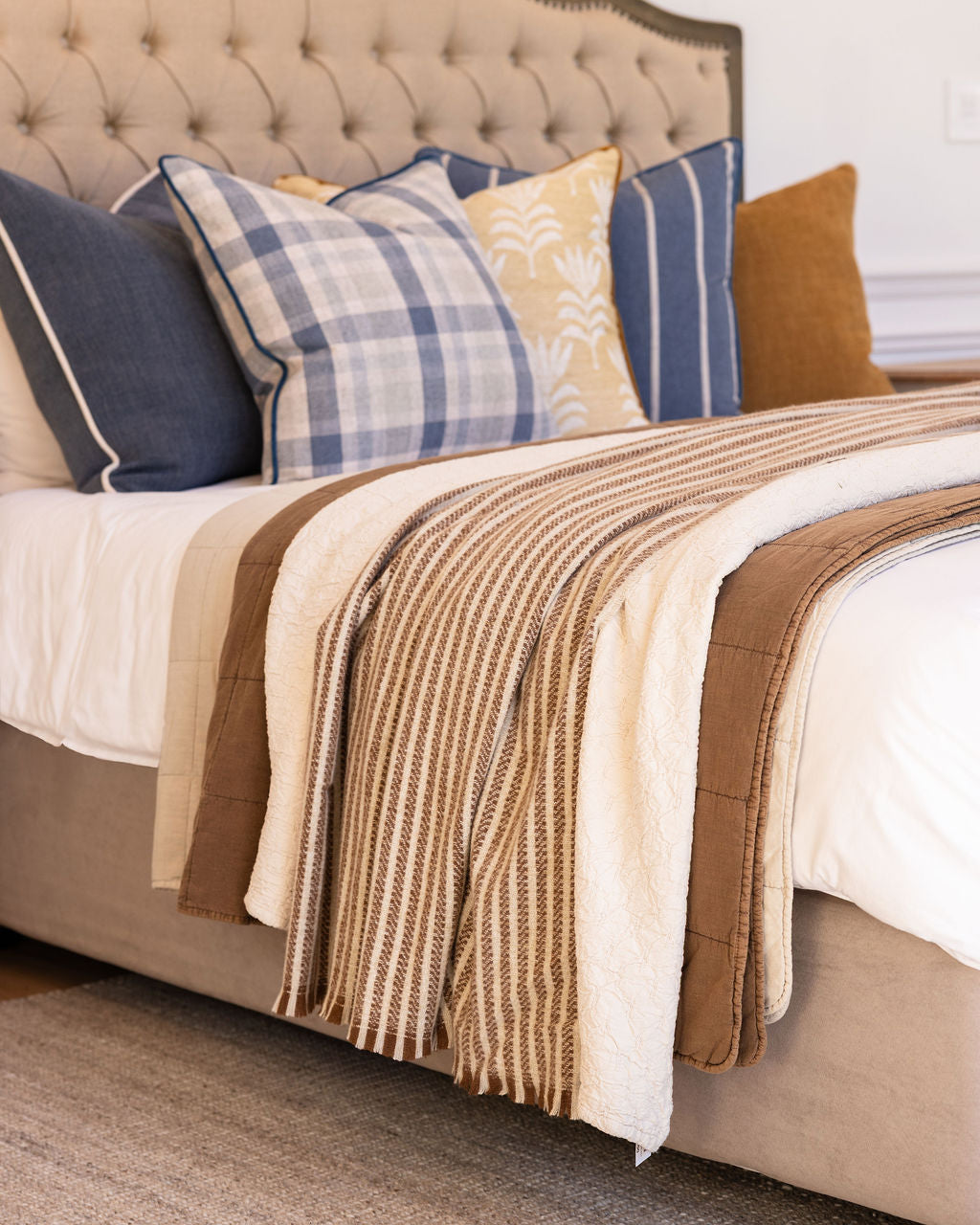 Grid Stitch Bamboo Quilt | Amber
