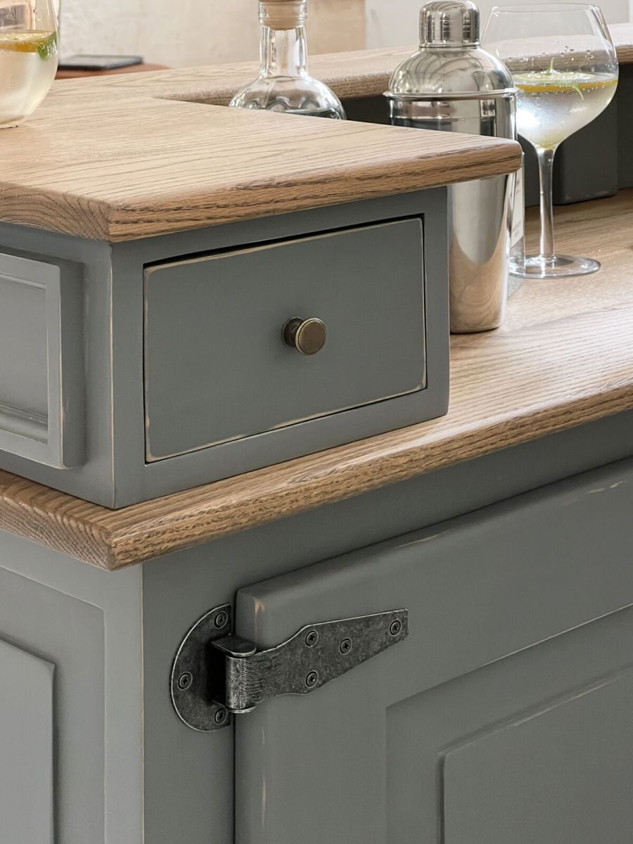 Boden Bar Table | Weathered Oak & Chimney Sweep Grey