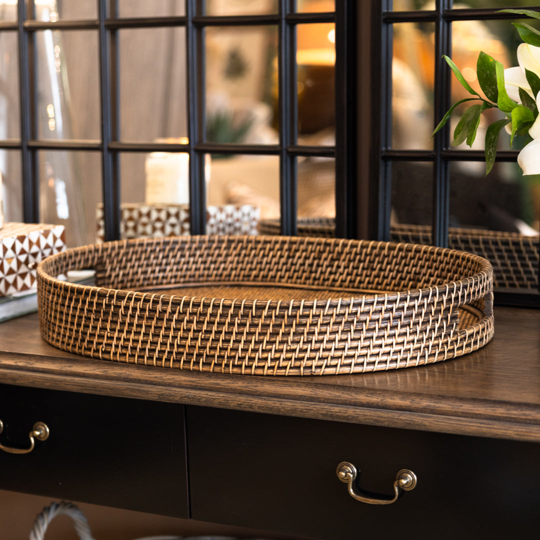 Slawi oval Rattan Tray