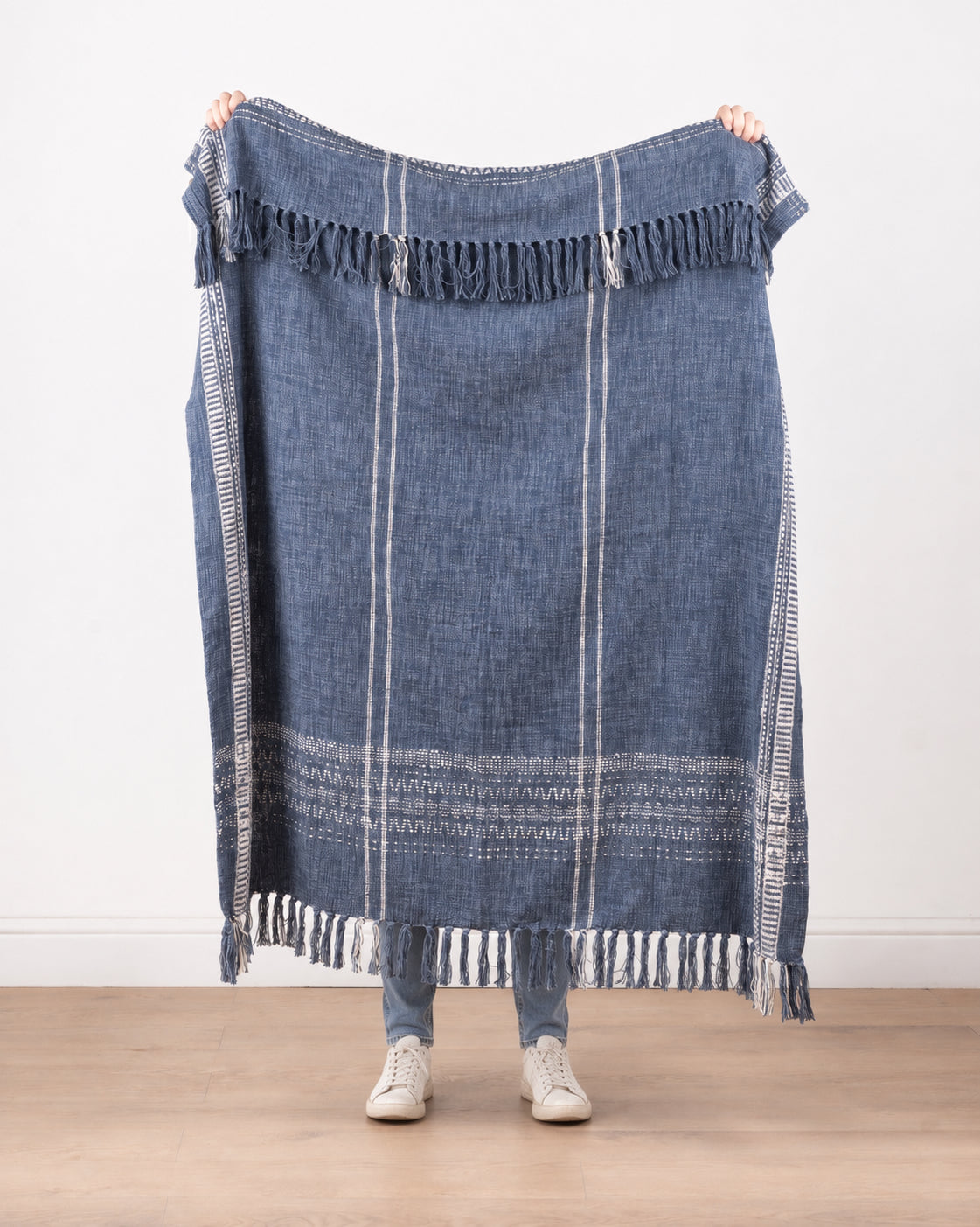 Indigo Fringe Throw