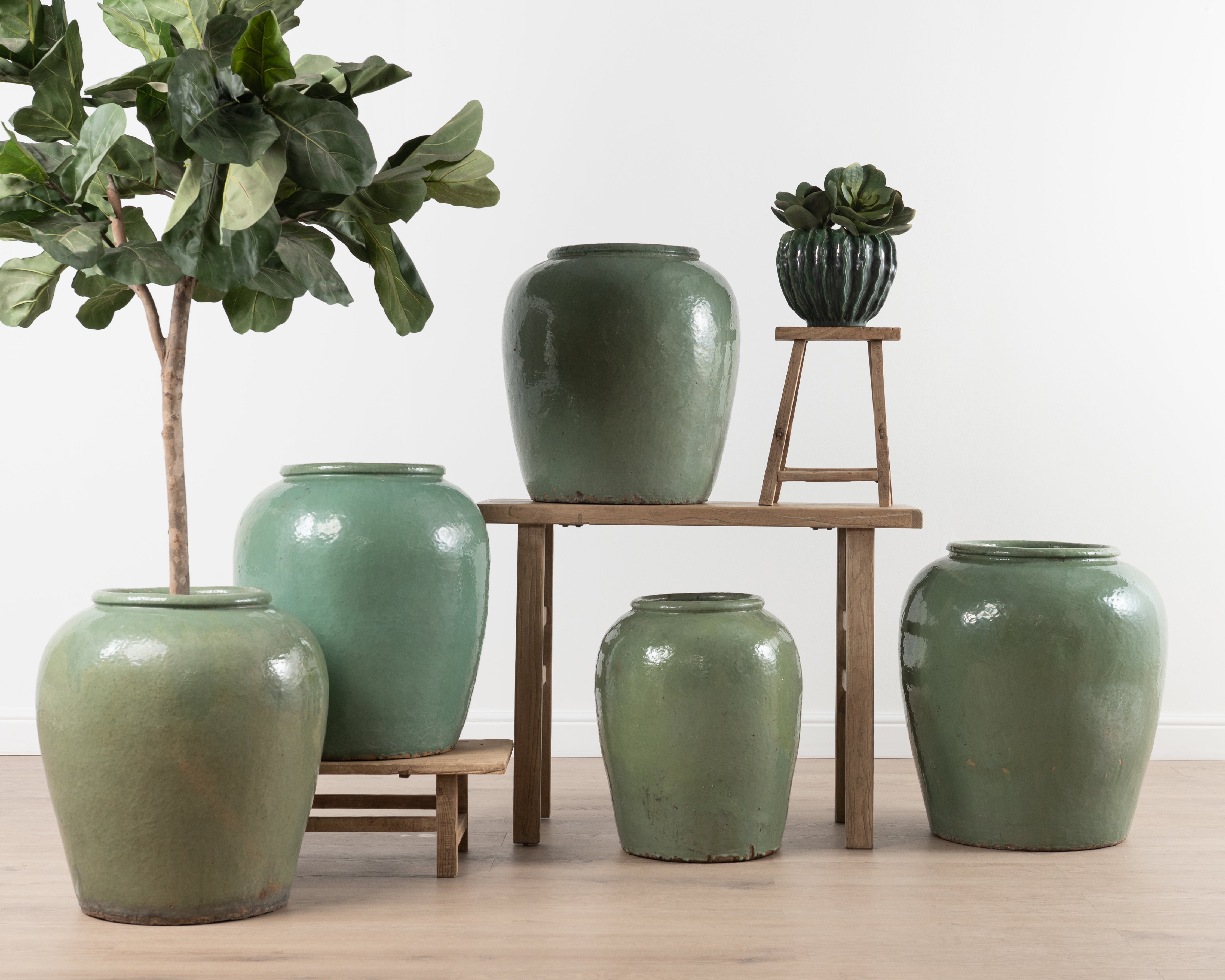 POT ANT GLAZED GRN XL VAR SIZES