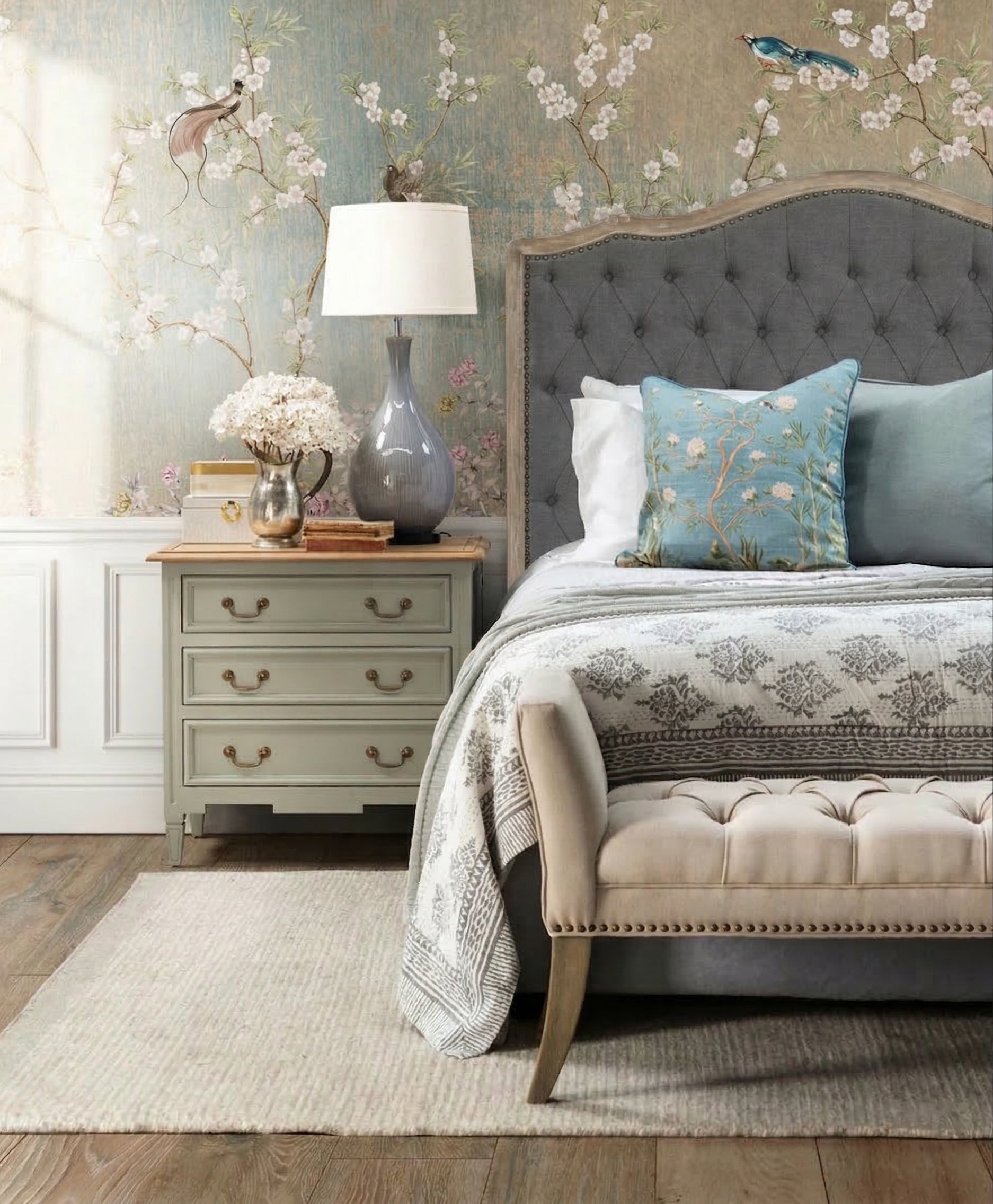 Margaret Headboard | Smoke Grey - Queen