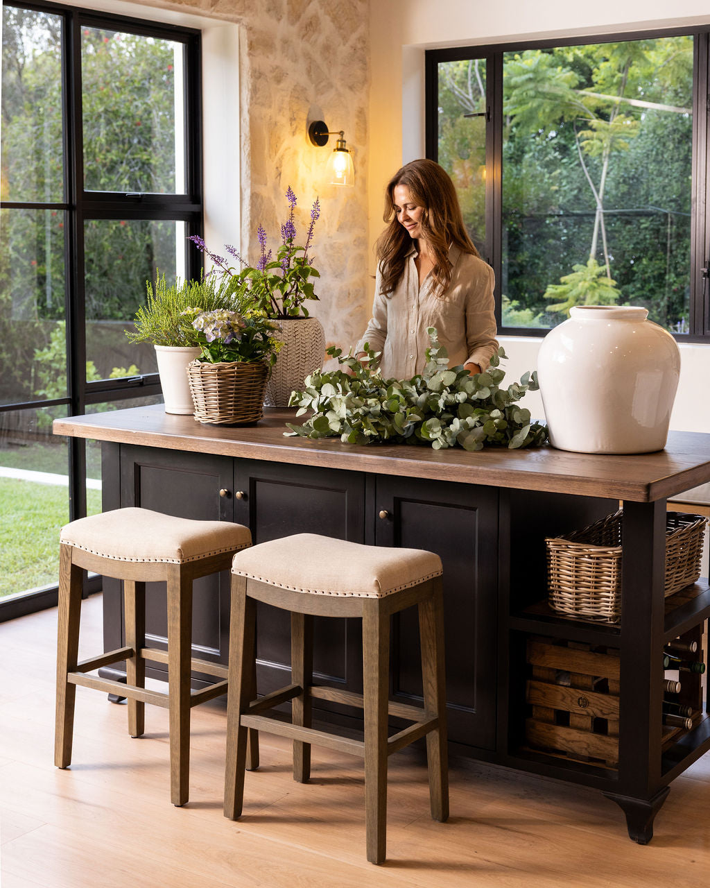 Sally Counter Stool | Linen